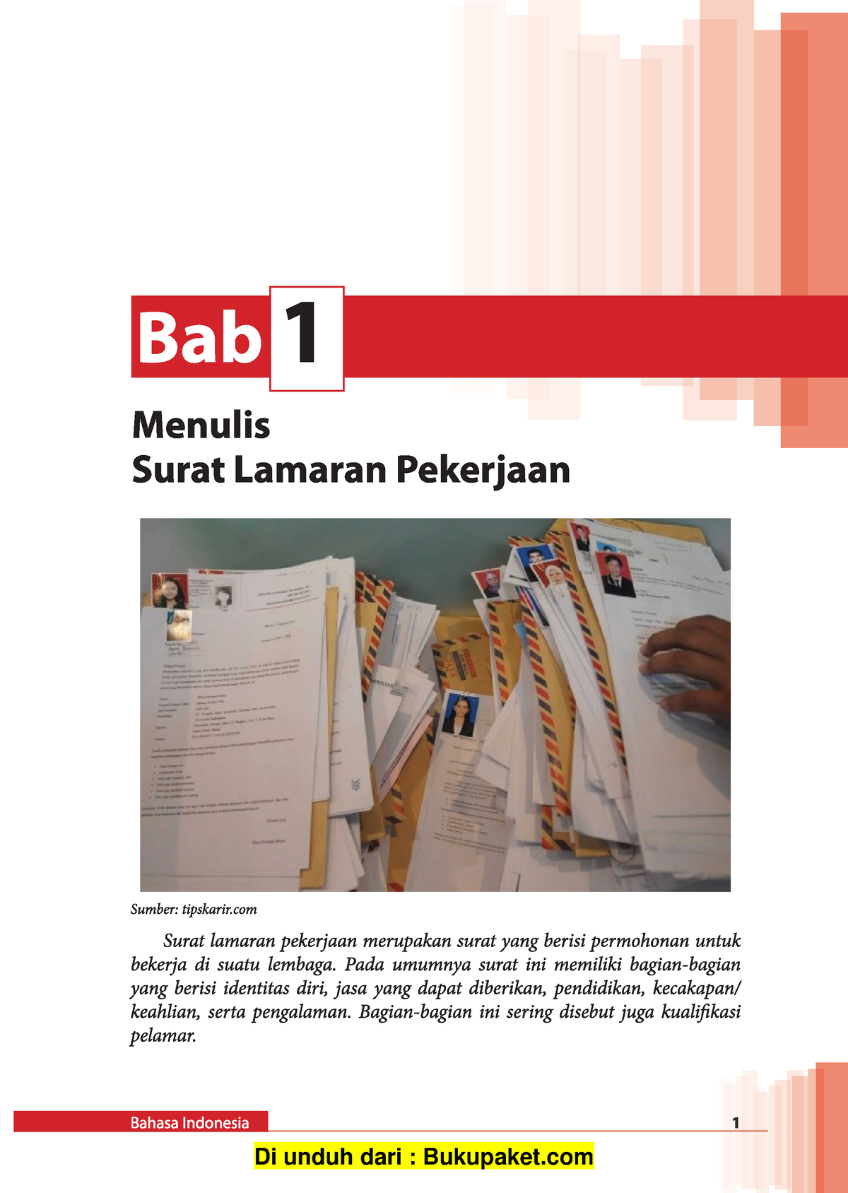 Bab 1 Menulis Surat Lamaran Pekerjaan - Aljabar Matriks - Studocu