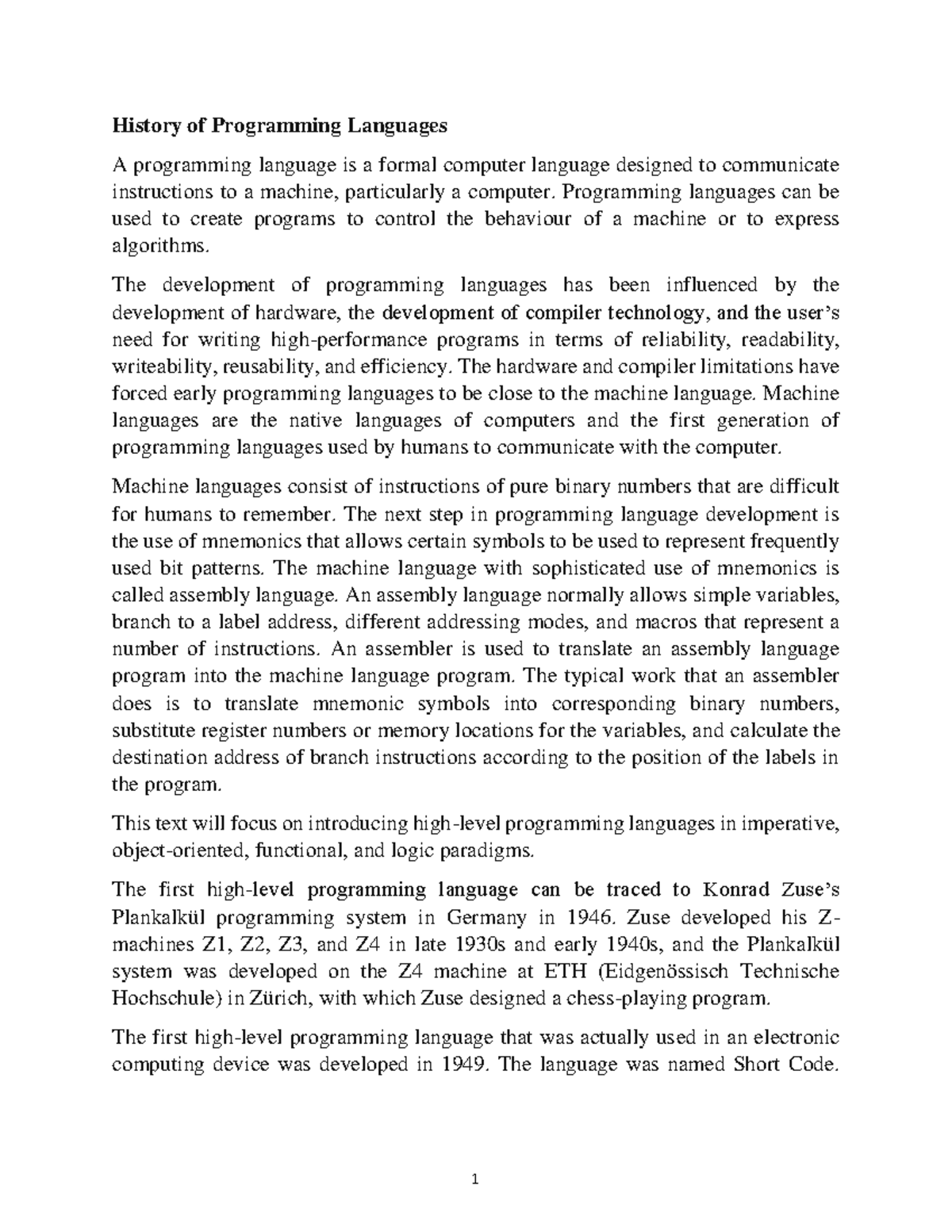 CMP 431 2(history of programming language) - History of Programming ...