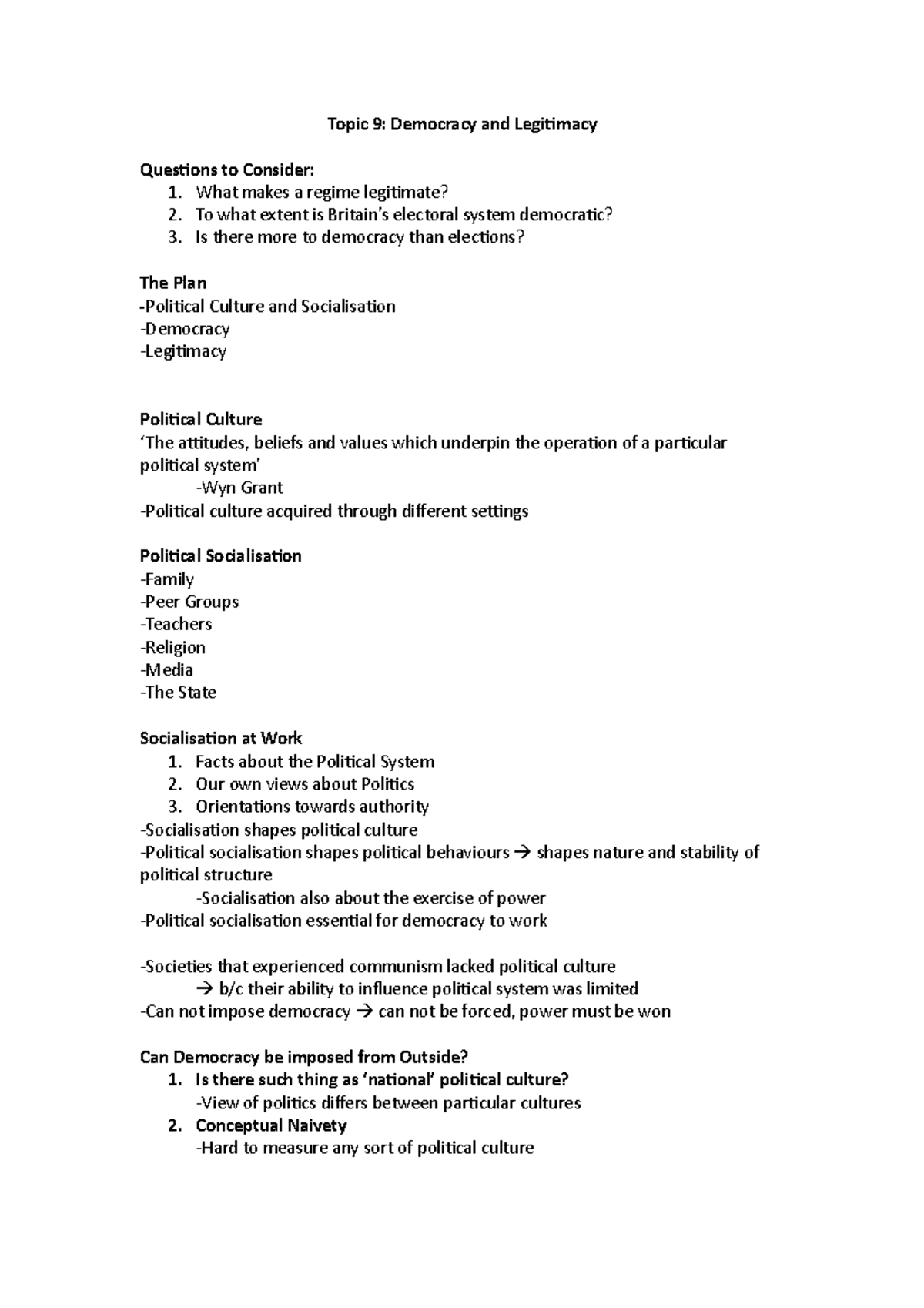 6. Democracy and Legitimacy - Topic 9: Democracy and Legitimacy ...