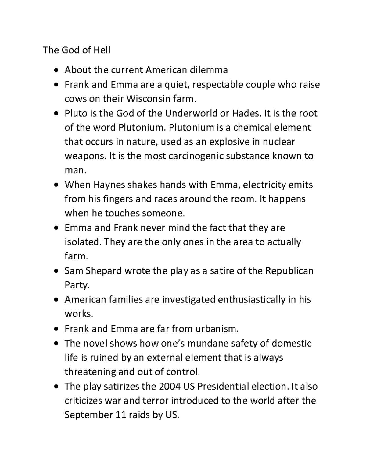 God of hell - Notes - The God of Hell About the current American ...