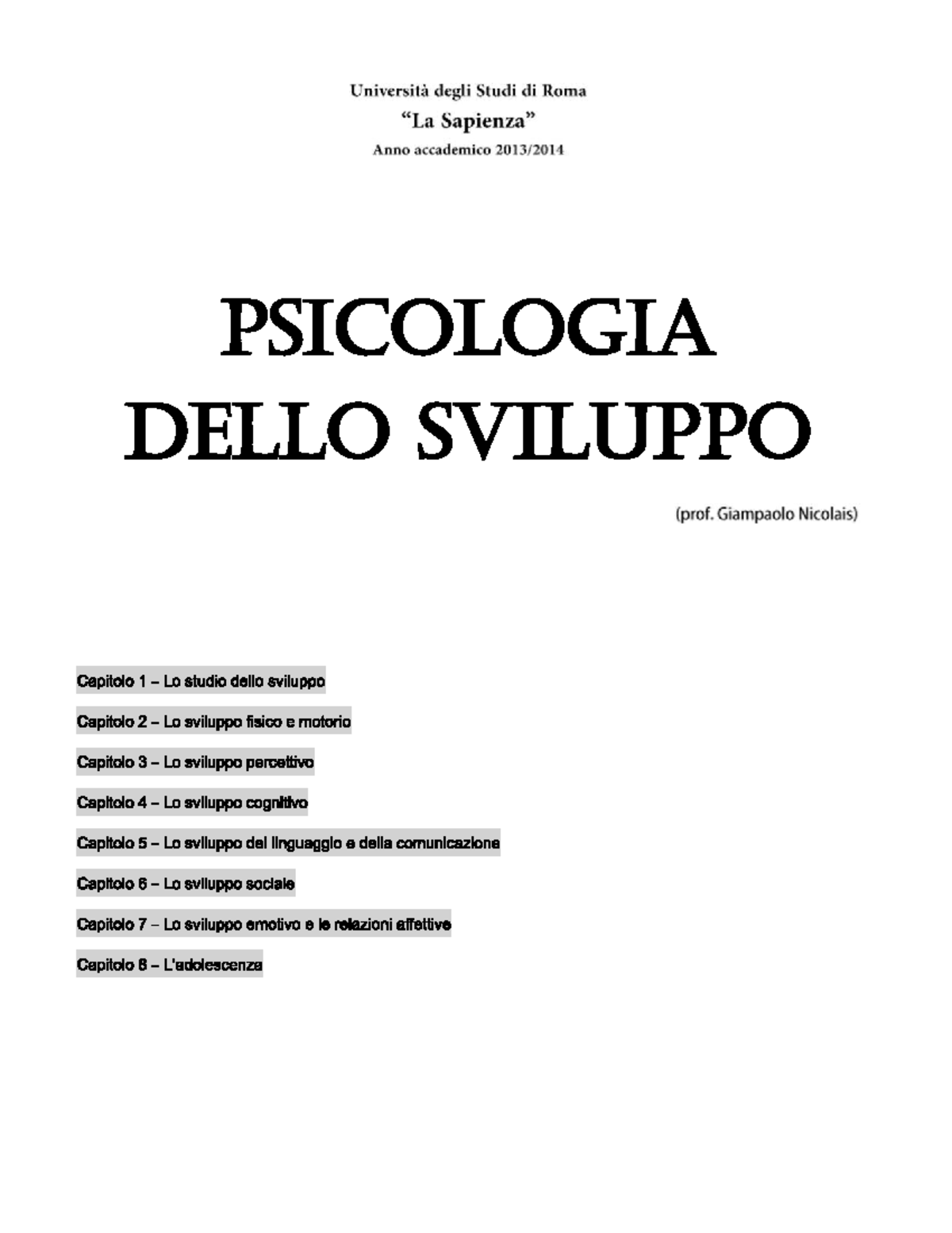 Riassunto psicologia dello sviluppo Storia della filosofia Teoria