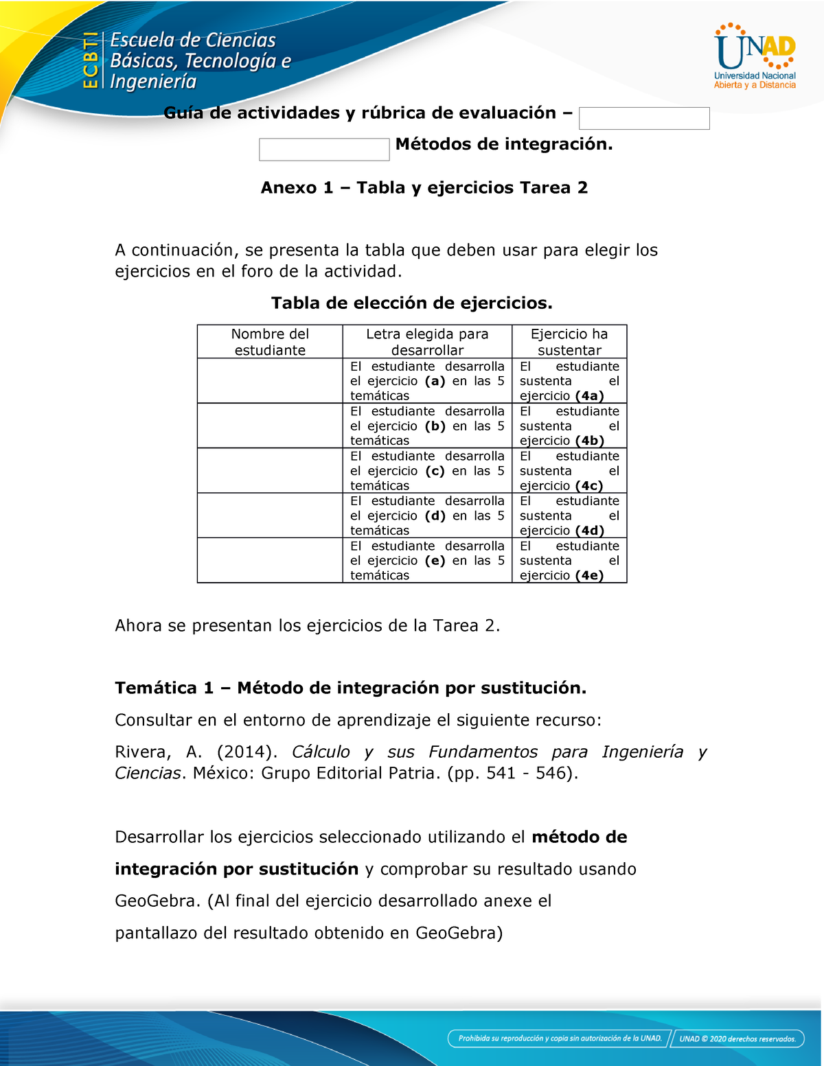 Anexo 1 - Tabla Y Ejercicios Tarea 2 - Guía De Actividades Y Rúbrica De ...