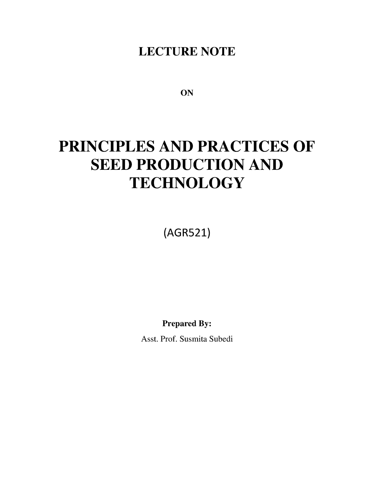 thesis on seed science and technology