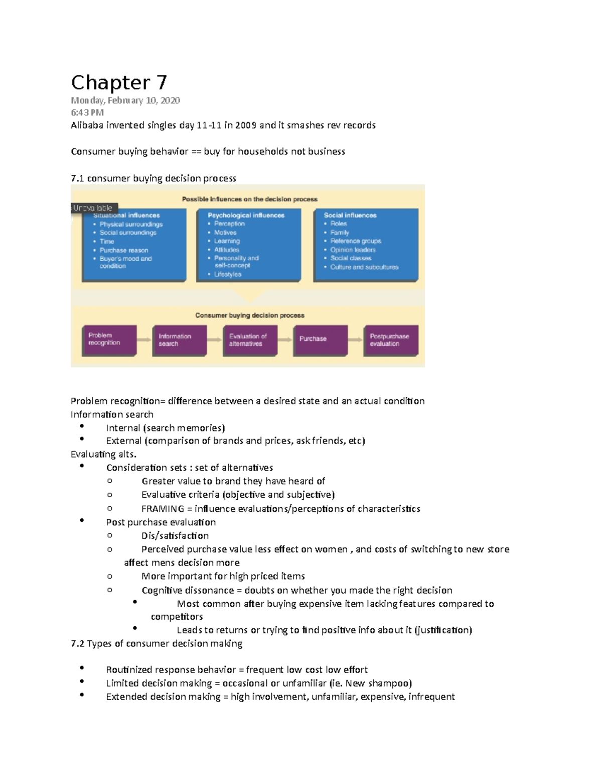 Chapter 7 Customer Evaluations - Lecture notes 6-7 - Chapter 7 Monday ...