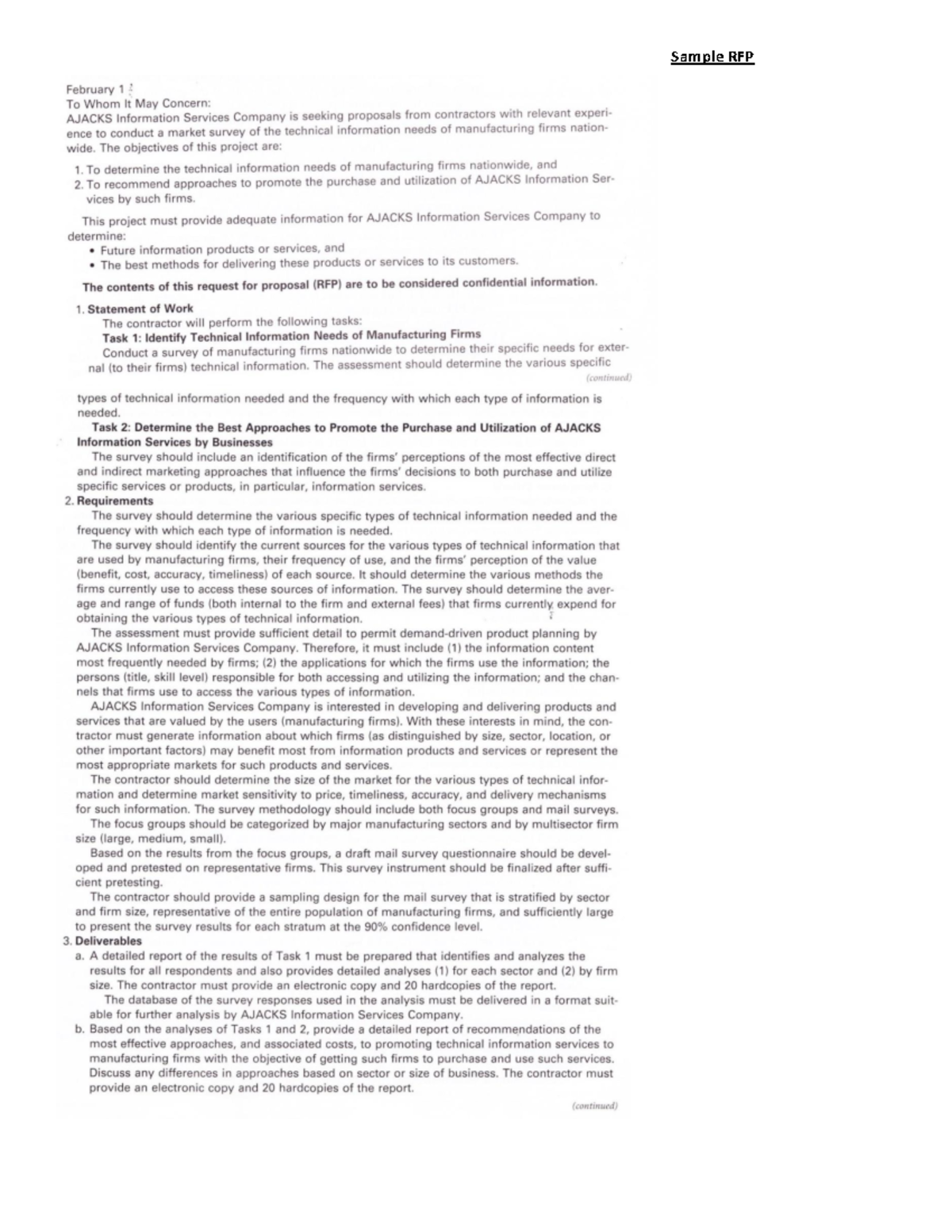 RFP Example - jhkj hkjh - electrical technology - Sample RFP - Studocu