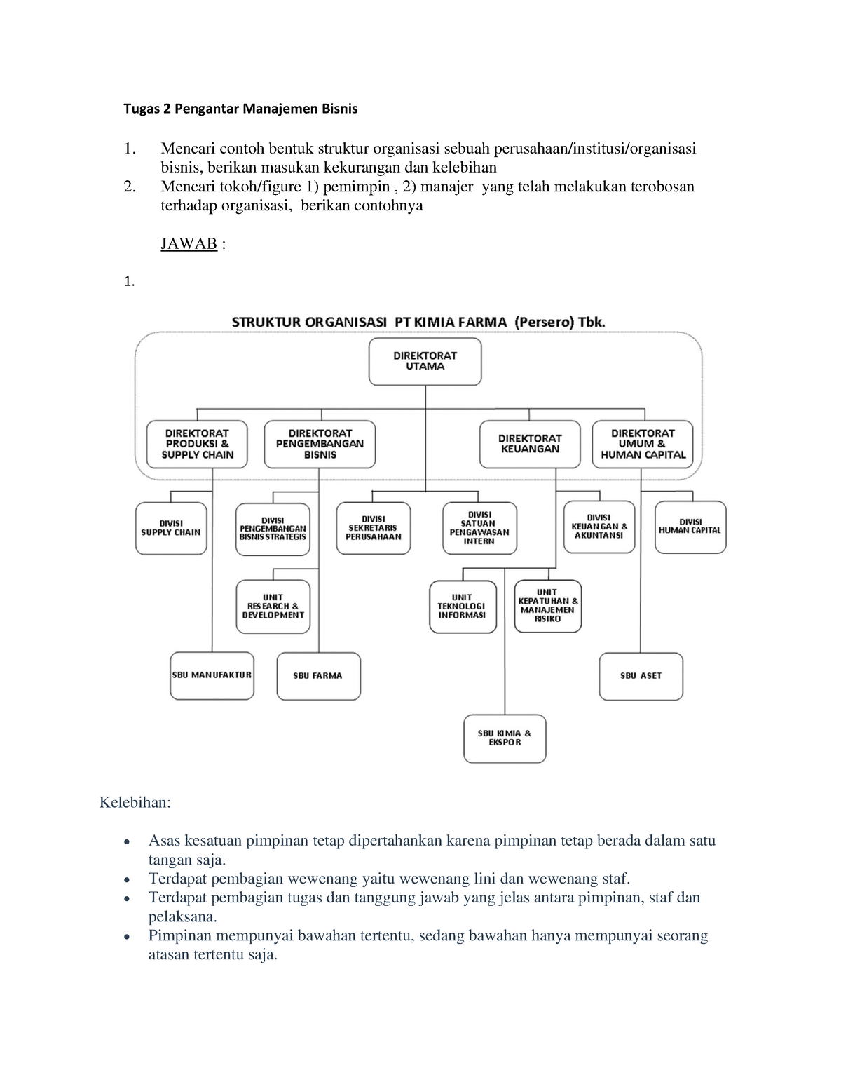 Tugas Pengantar Manajemen Bisnis - Tugas 2 Pengantar Manajemen Bisnis 1 ...