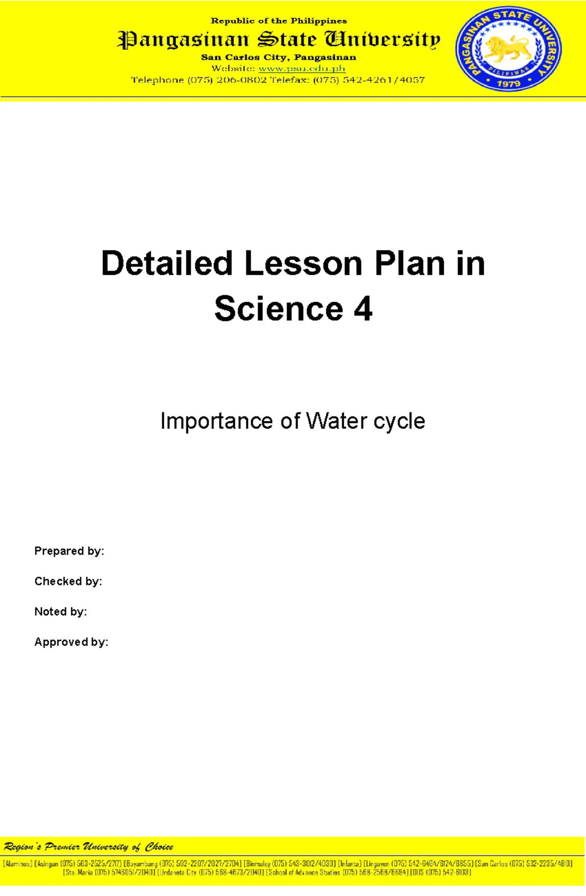 Lesson PLAN Unified Format IN Science - Detailed Lesson Plan in Science ...