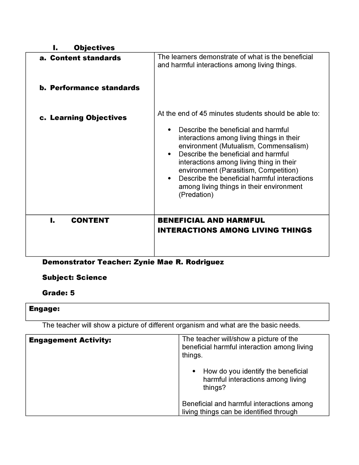 Science Lp - Search In This Google - I. Objectives A. Content Standards ...