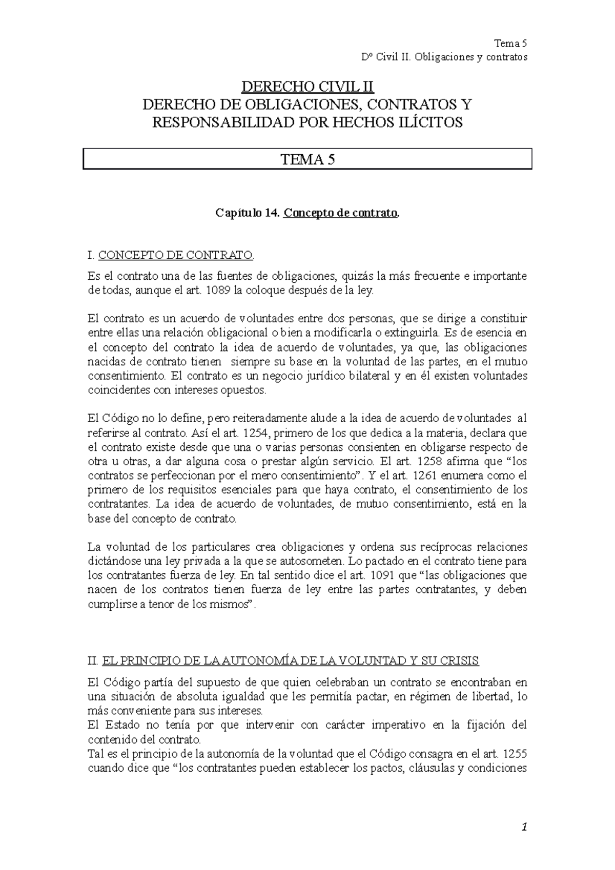 Tema 5 Civil Ii Apuntes 5 Dº Civil Ii Obligaciones Y Contratos Derecho Civil Ii Derecho 9606