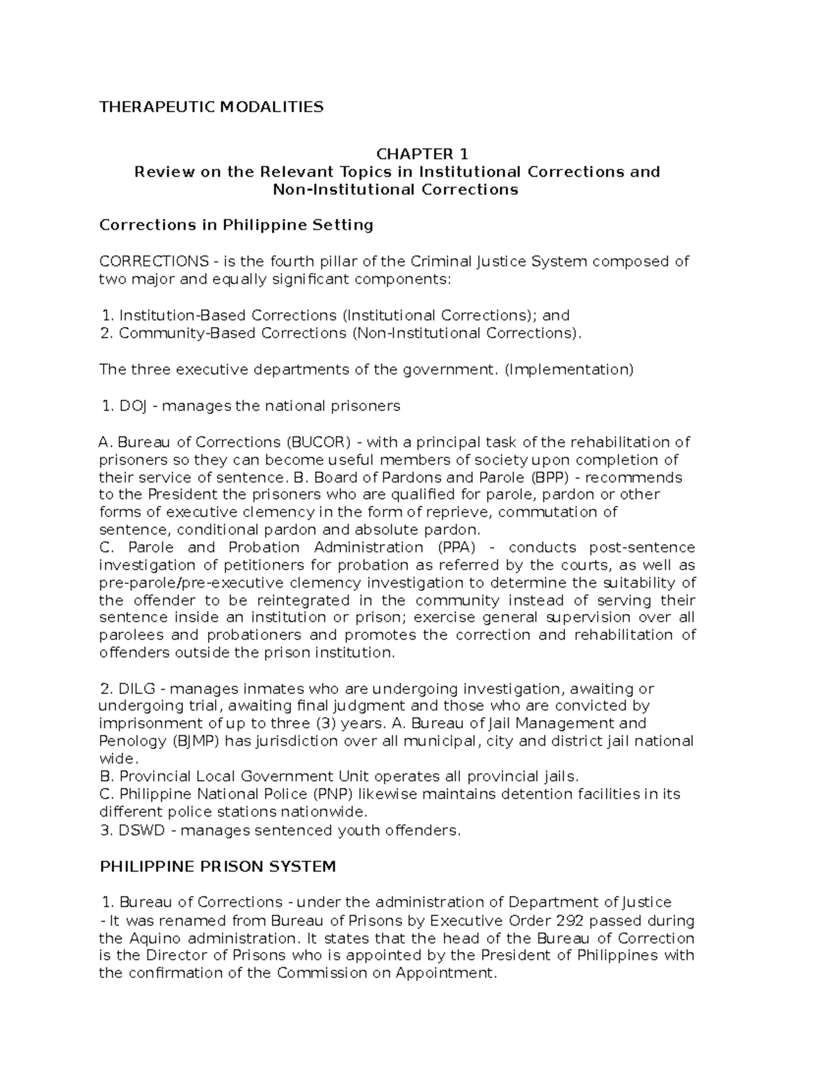 Corrad Therapeutic Modalities Notes - THERAPEUTIC MODALITIES CHAPTER 1 ...