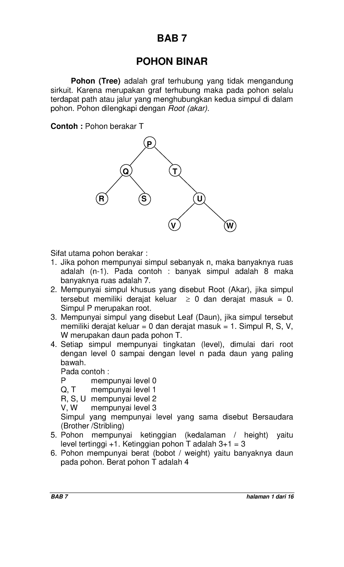 BAB 7-transparan - Struktur Data - BAB 7 POHON BINAR Pohon (Tree ...