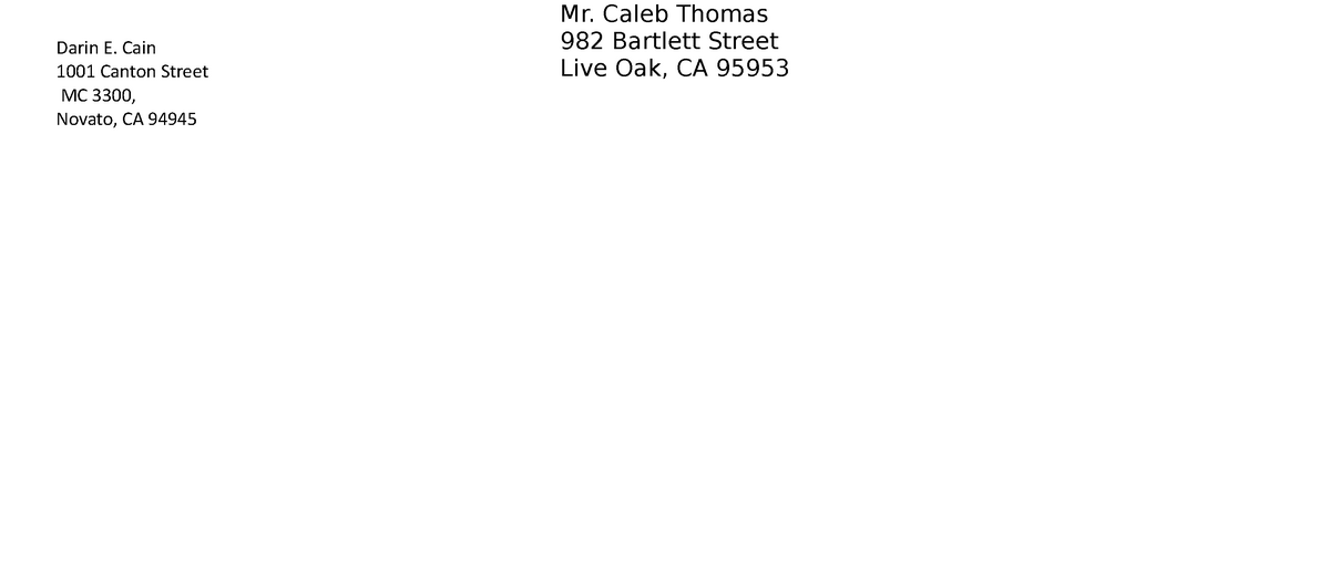 SC WD 3 Thomas Welcome Letter - Darin E. Cain 1001 Canton Street MC ...