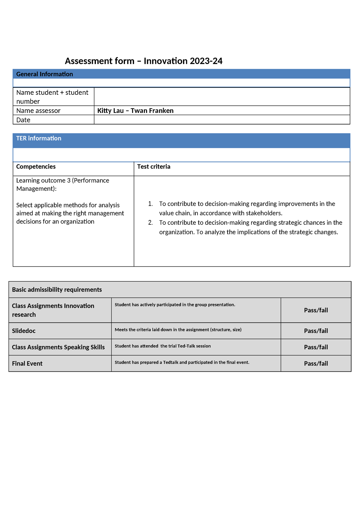 Assessment form Innovation 2023-24 update 1011 - Assessment form ...