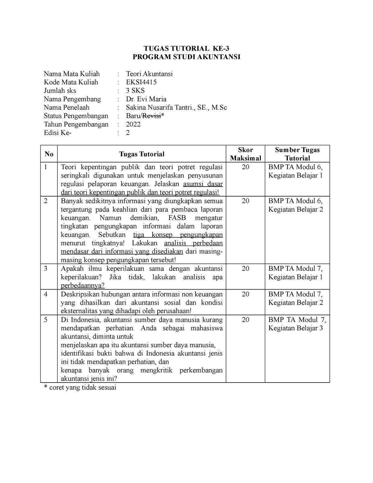 Tugas Tutorial 3 EKSI4415 - TUGAS TUTORIAL KE- PROGRAM STUDI AKUNTANSI ...