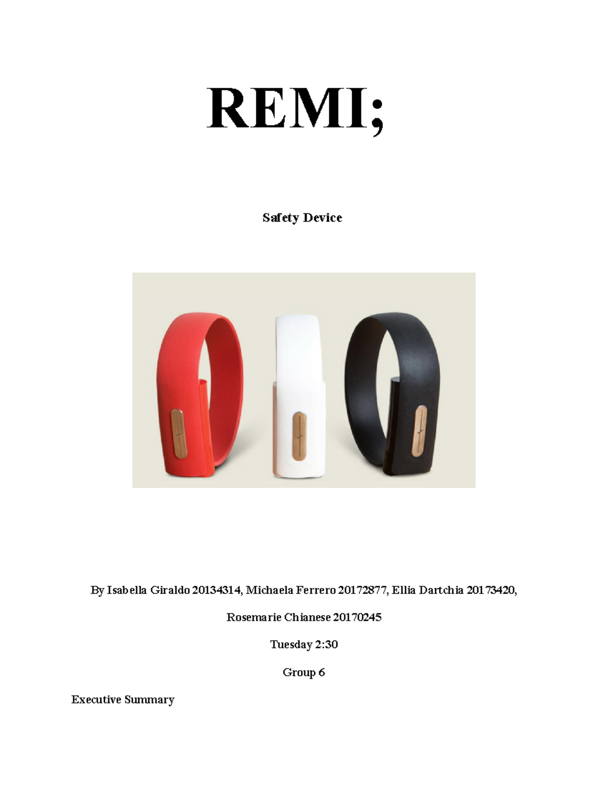 BS160 REMI Final Document - REMI; Safety Device By Isabella Giraldo ...