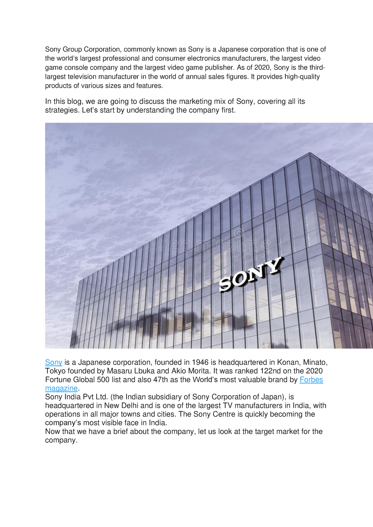 case study of total quality management of sony