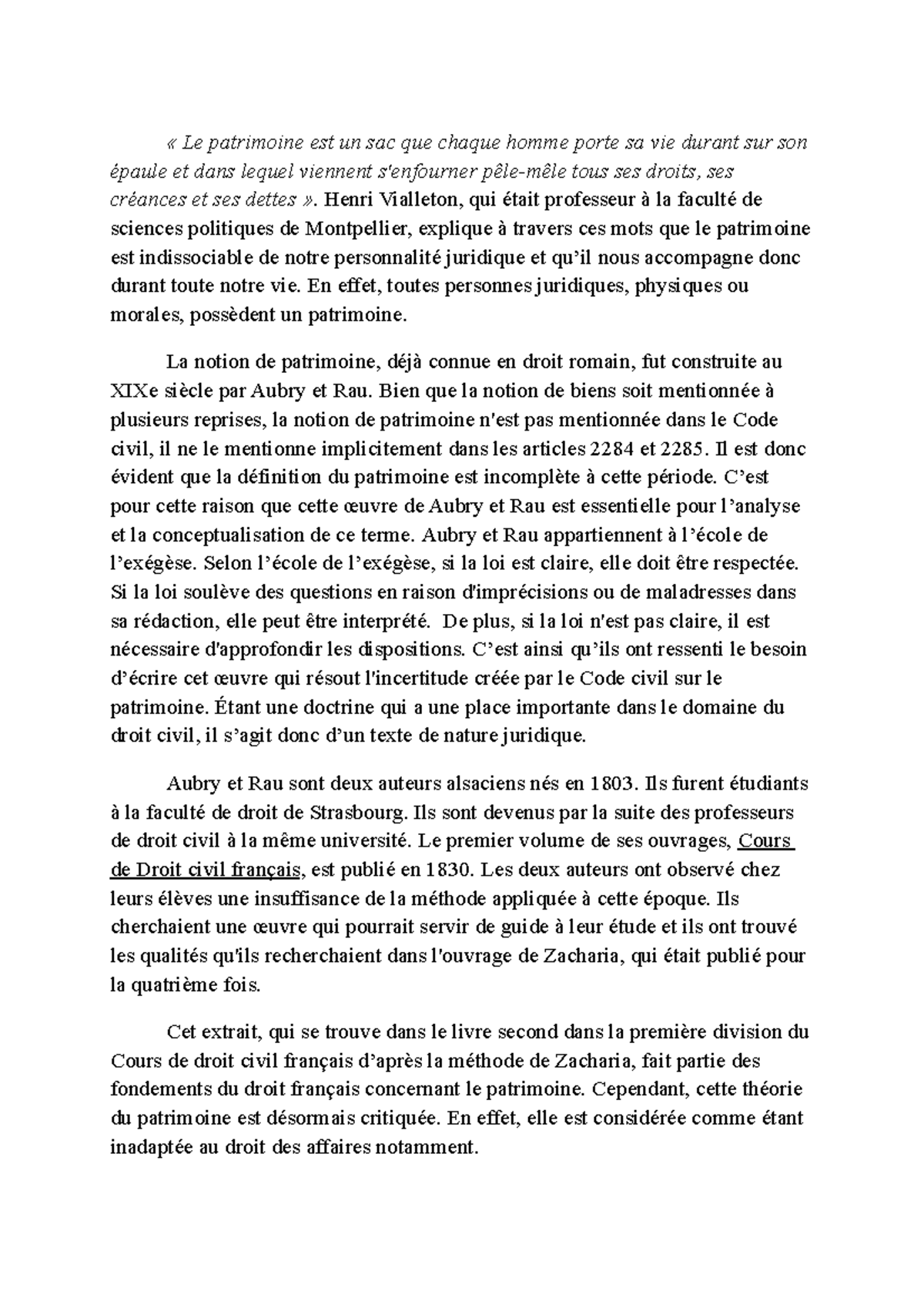 Citation Aubry Et Rau Patrimoine – TVHG