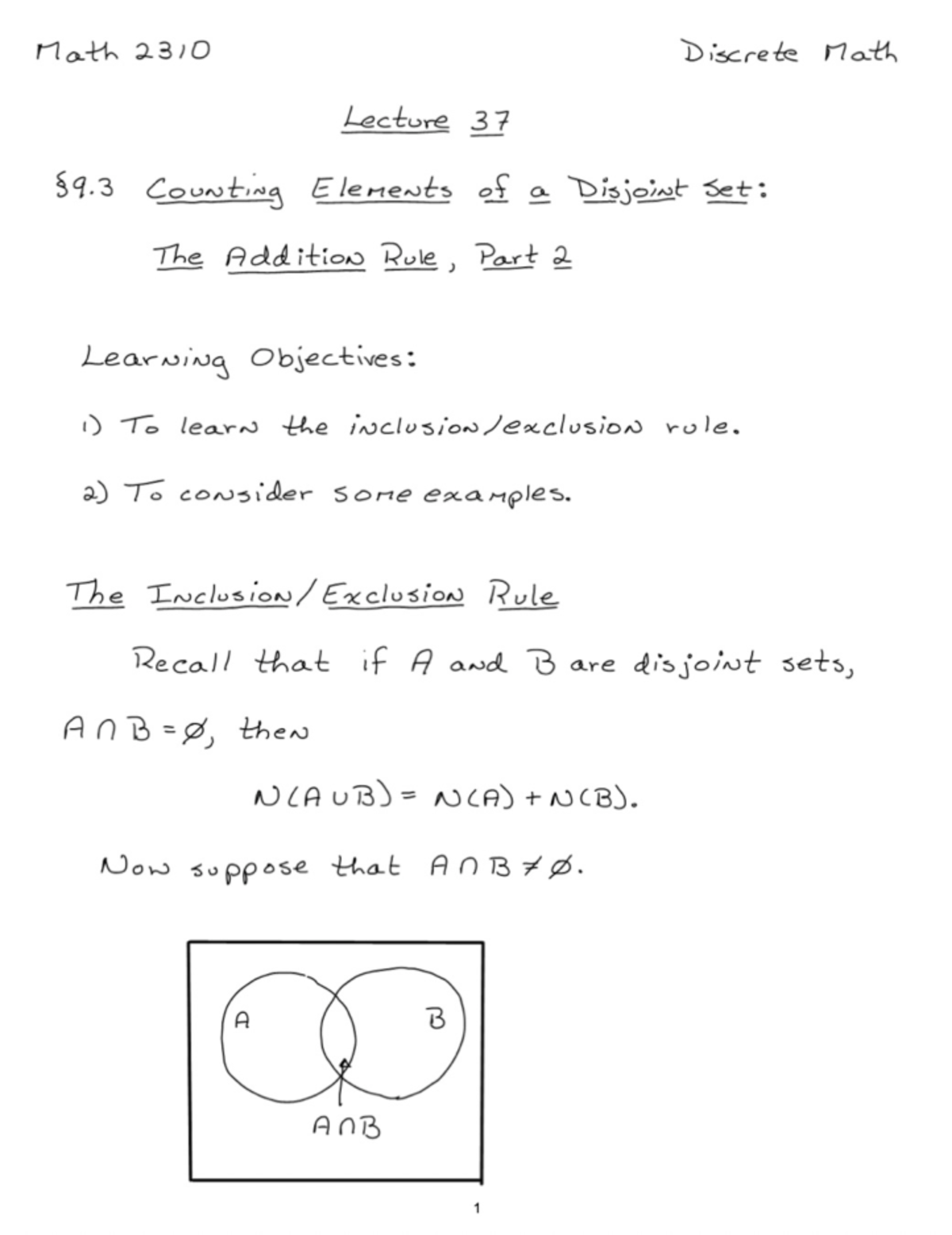 lesson 9.3 part 2 - MATH 2310 - Studocu