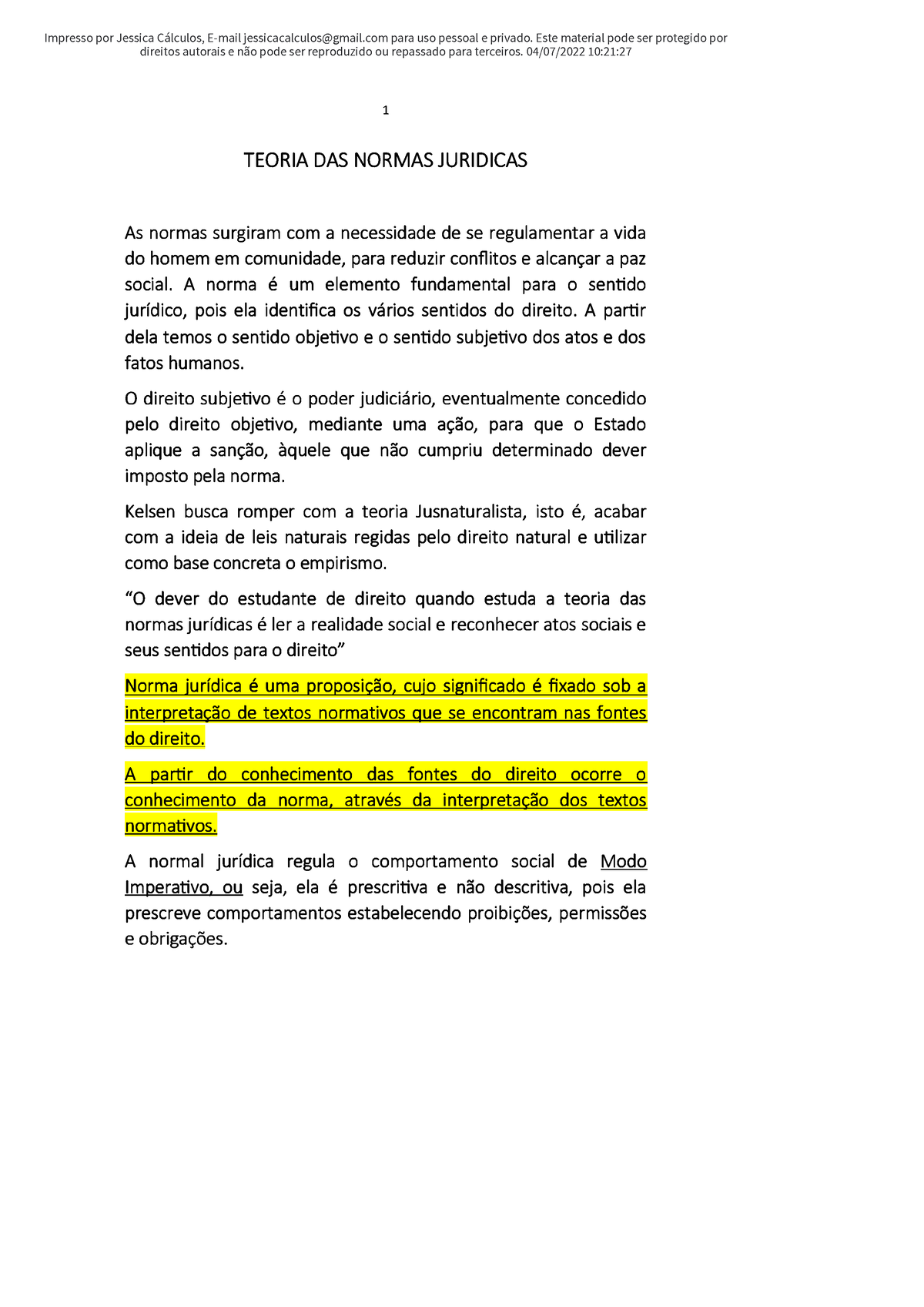 Teoria Da Norma Juridica Passei Direto Direitos Autorais E Não Pode Ser Reproduzido Ou 8639