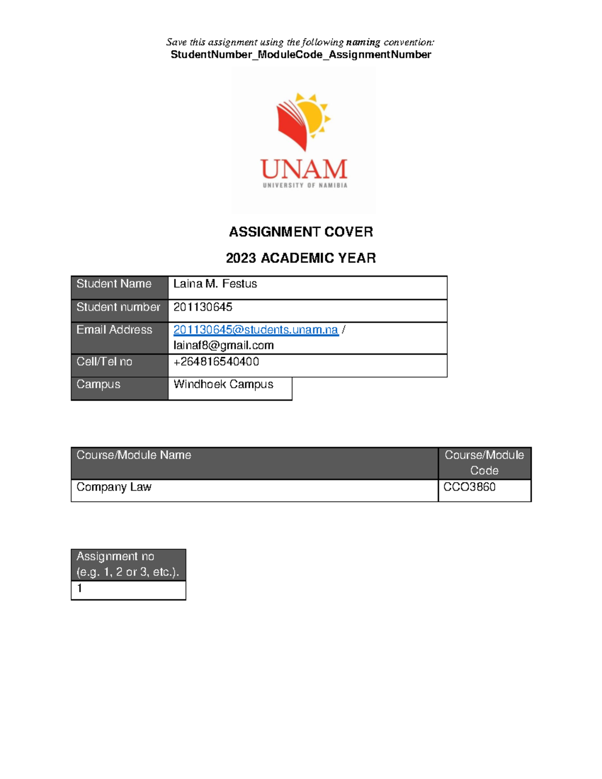 assignment company code