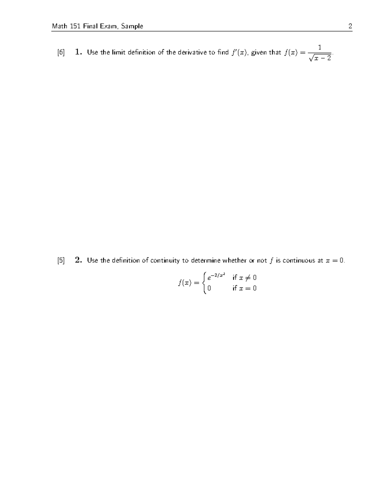 sample-final-exam-math-151-6-1-use-the-limit-definition-of-the