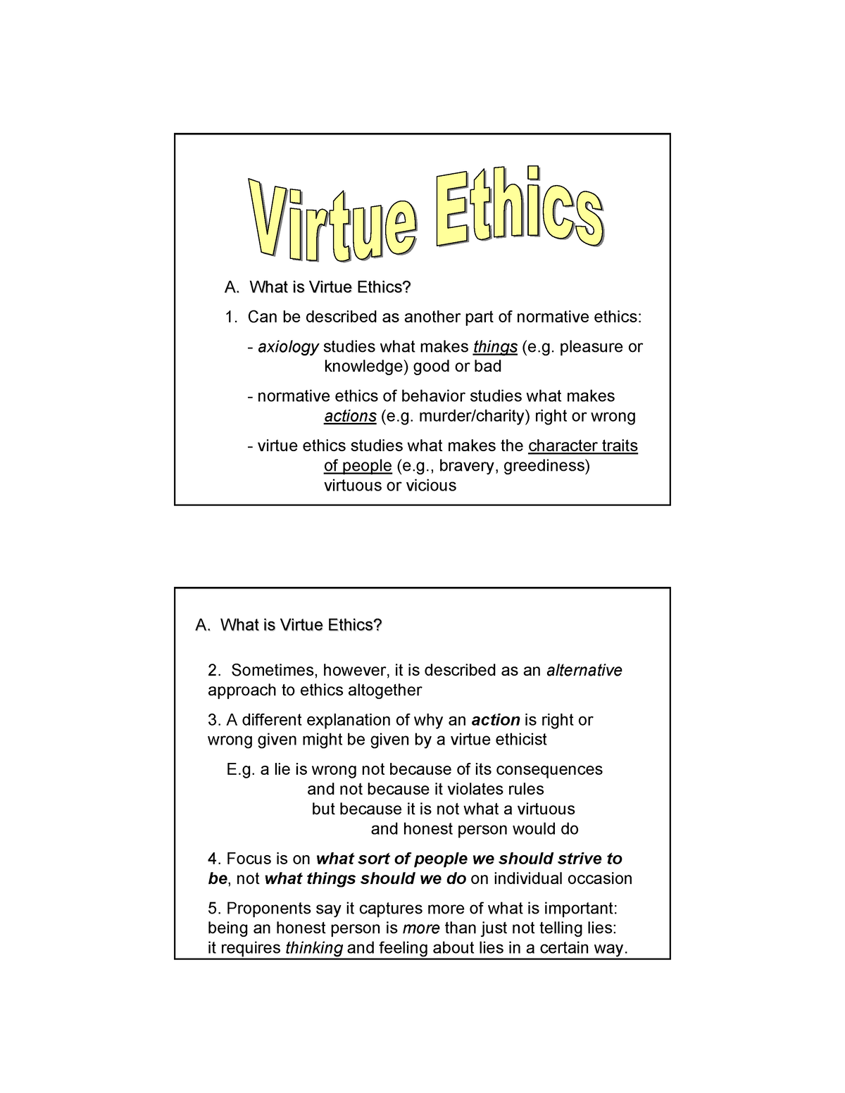 virtuous ethics essay