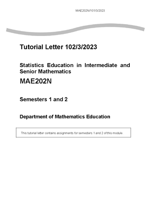 Assignment 2 mae202N - ASSIGNMENT 02 (COMPULSORY) – SEMESTER 1 WE WILL ...