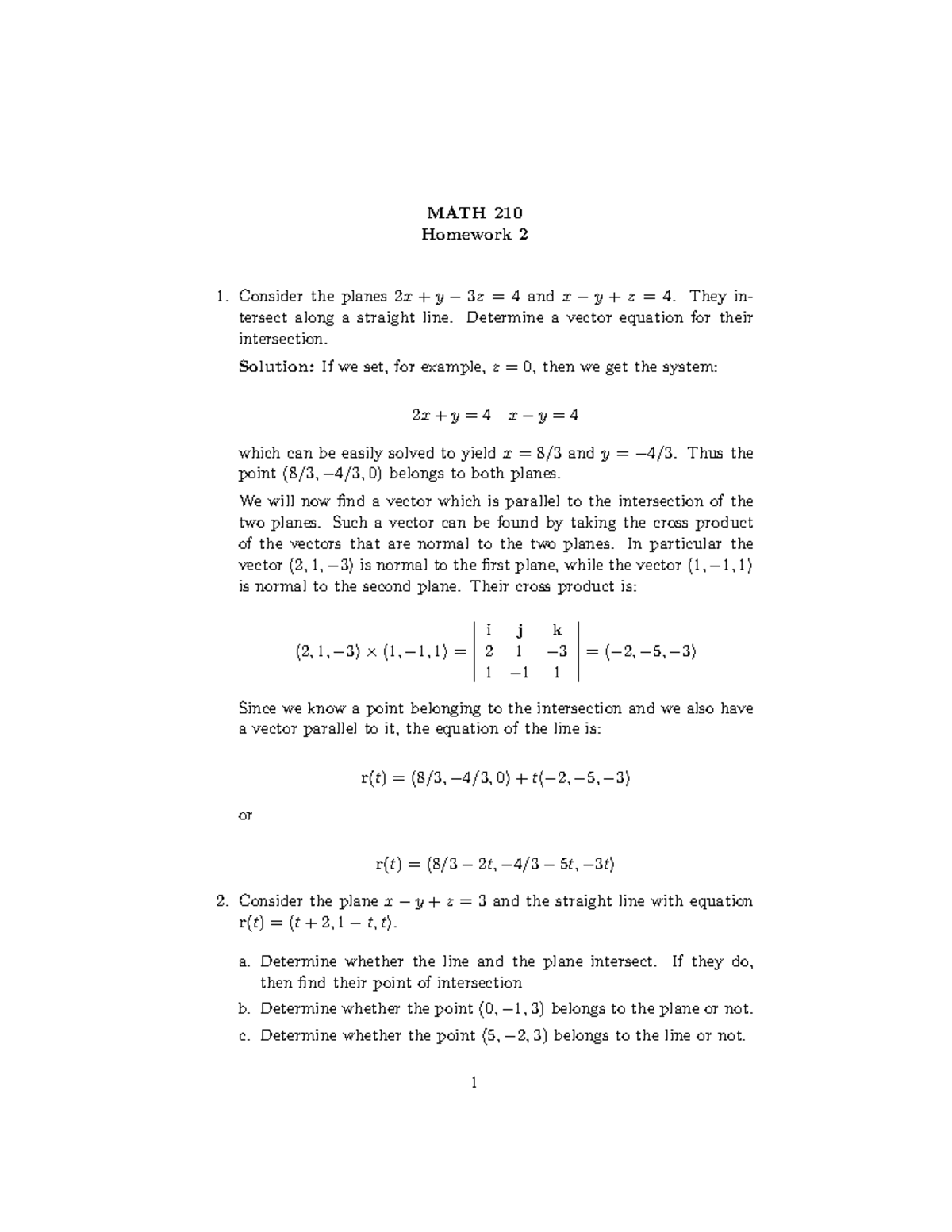 hw2-solutions-math-210-homework-2-consider-the-planes-2x-y-3-z