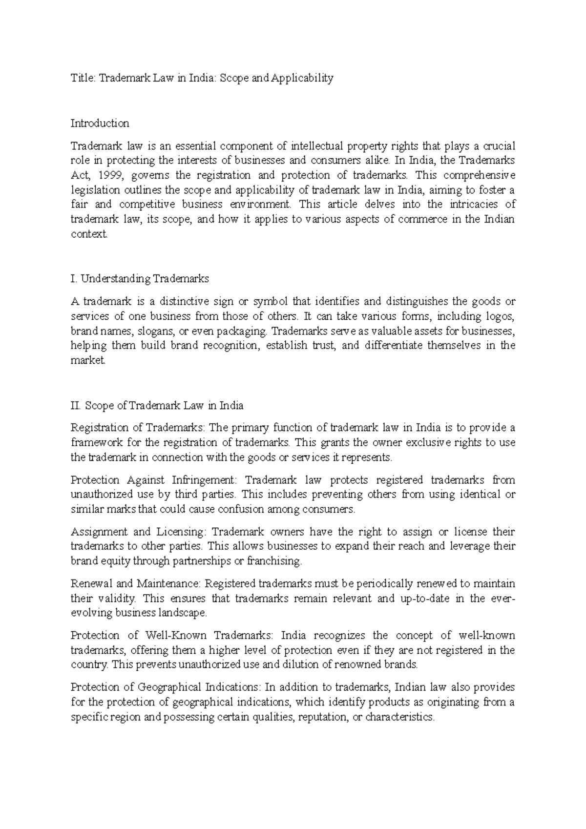 Trademark scope of protection | USPTO