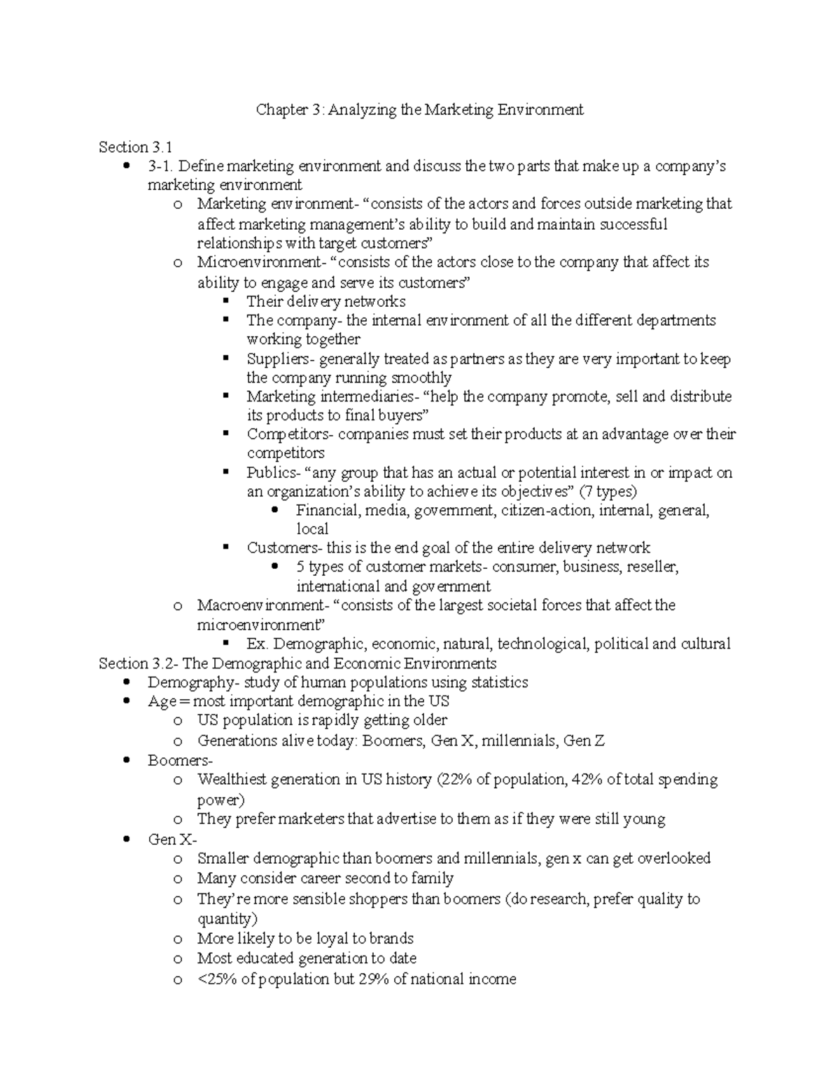 Chapter 3: Analyzing The Marketing Environment - Chapter 3: Analyzing ...