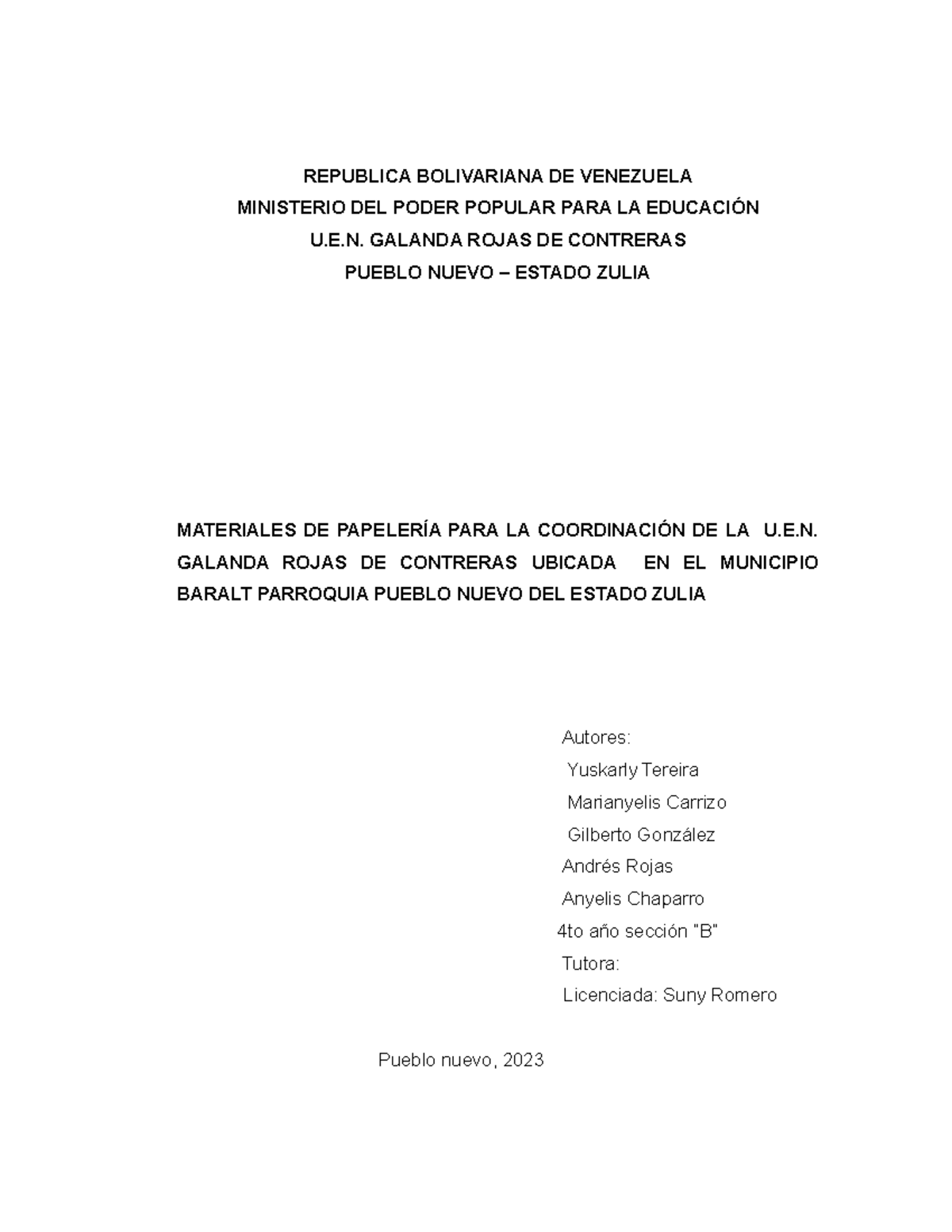 Tesis nueva - Ptoyecto - REPUBLICA BOLIVARIANA DE VENEZUELA MINISTERIO ...