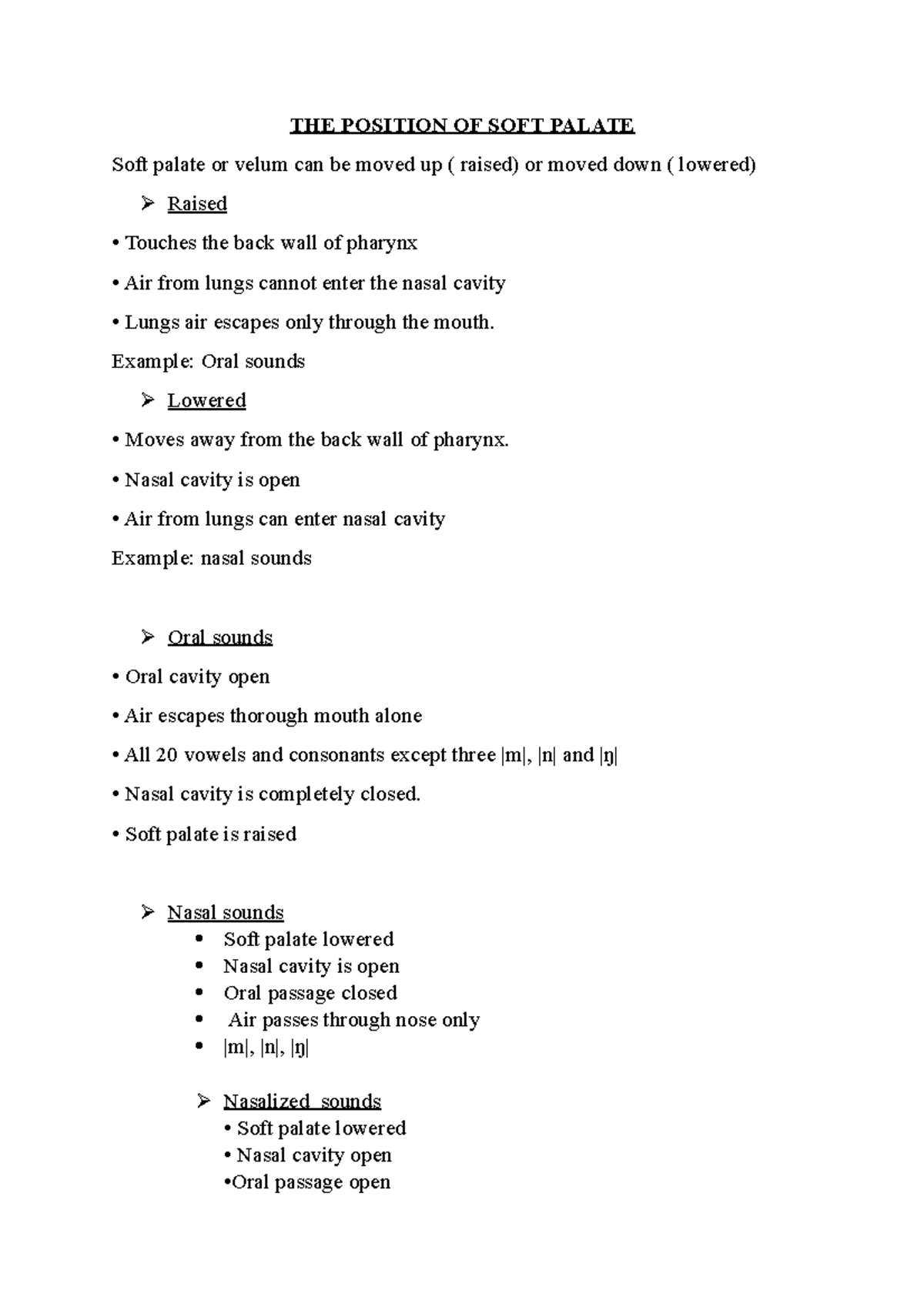 THE Position OF SOFT Palate THE POSITION OF SOFT PALATE Soft palate