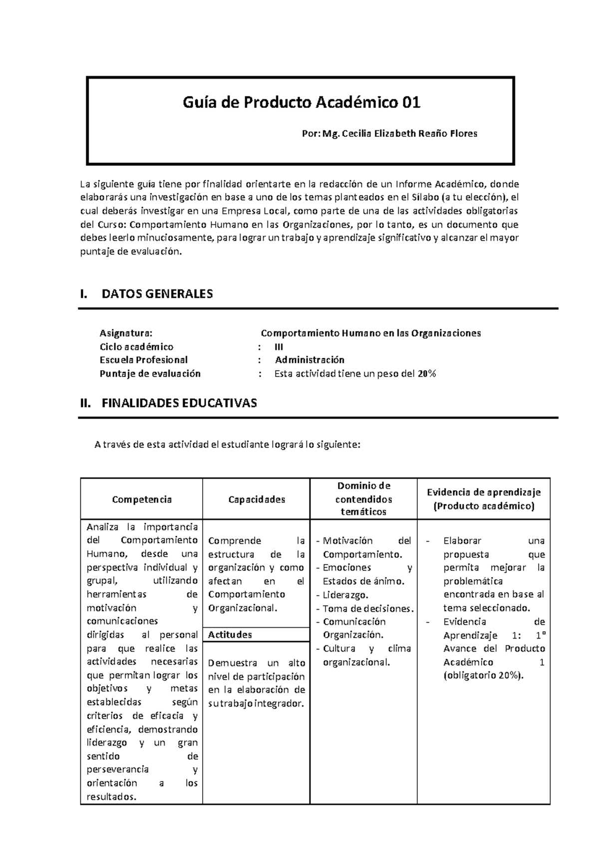 Guía De Producto Académico 01 Cho La Siguiente Guía Tiene Por Finalidad Orientarte En La 8615