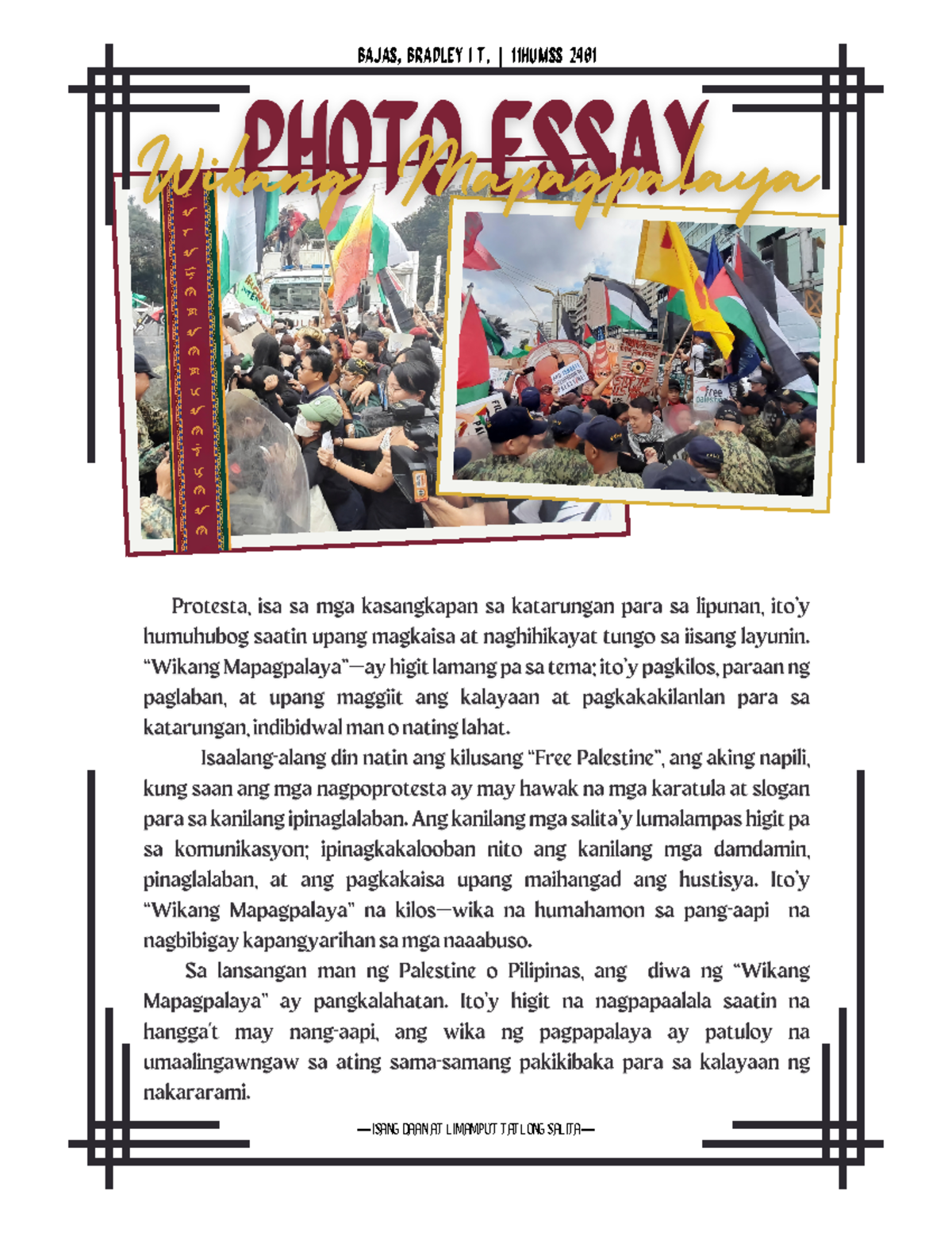 Photo Essay in Oral Communication - K a t a ru n g a n g P a n li pu n ...