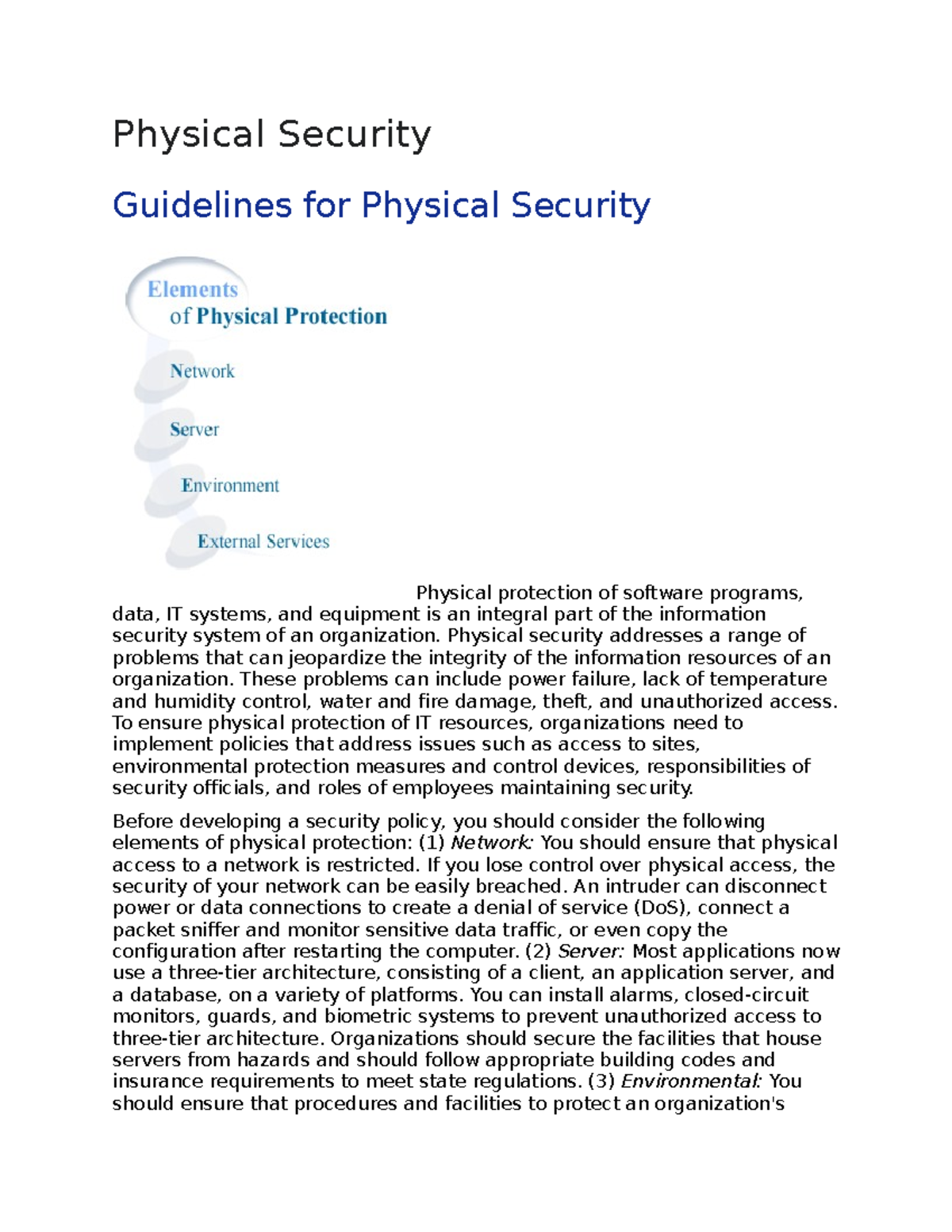 Physical Security - IT Access And Protection - Physical Security ...