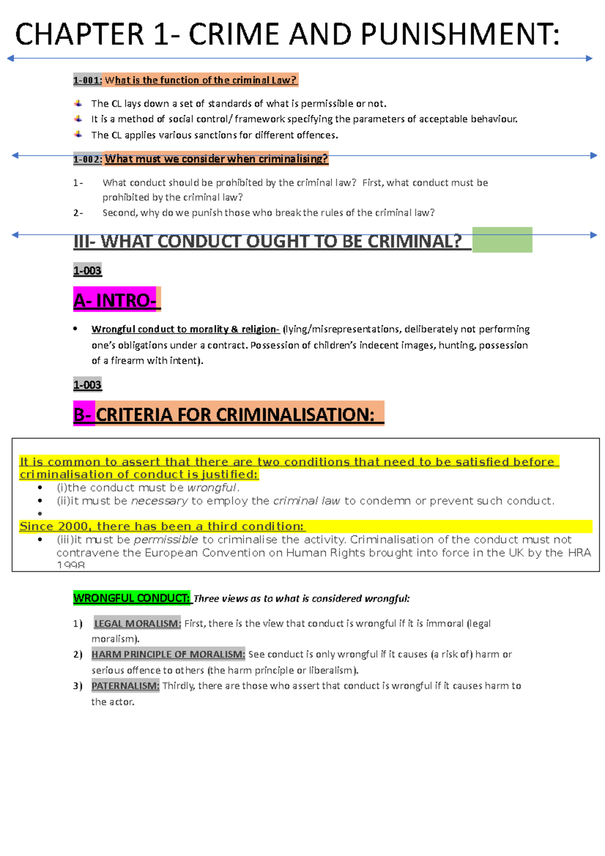 Chapter 1- Crime and Punishment - M3026 - Sussex - Studocu