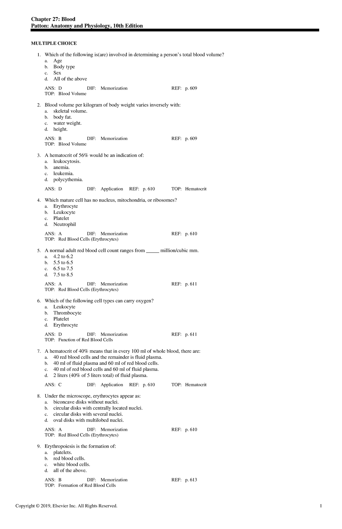 Exam View - Chapter 27 - Questions And Alnswers To Quizzes And Unit ...