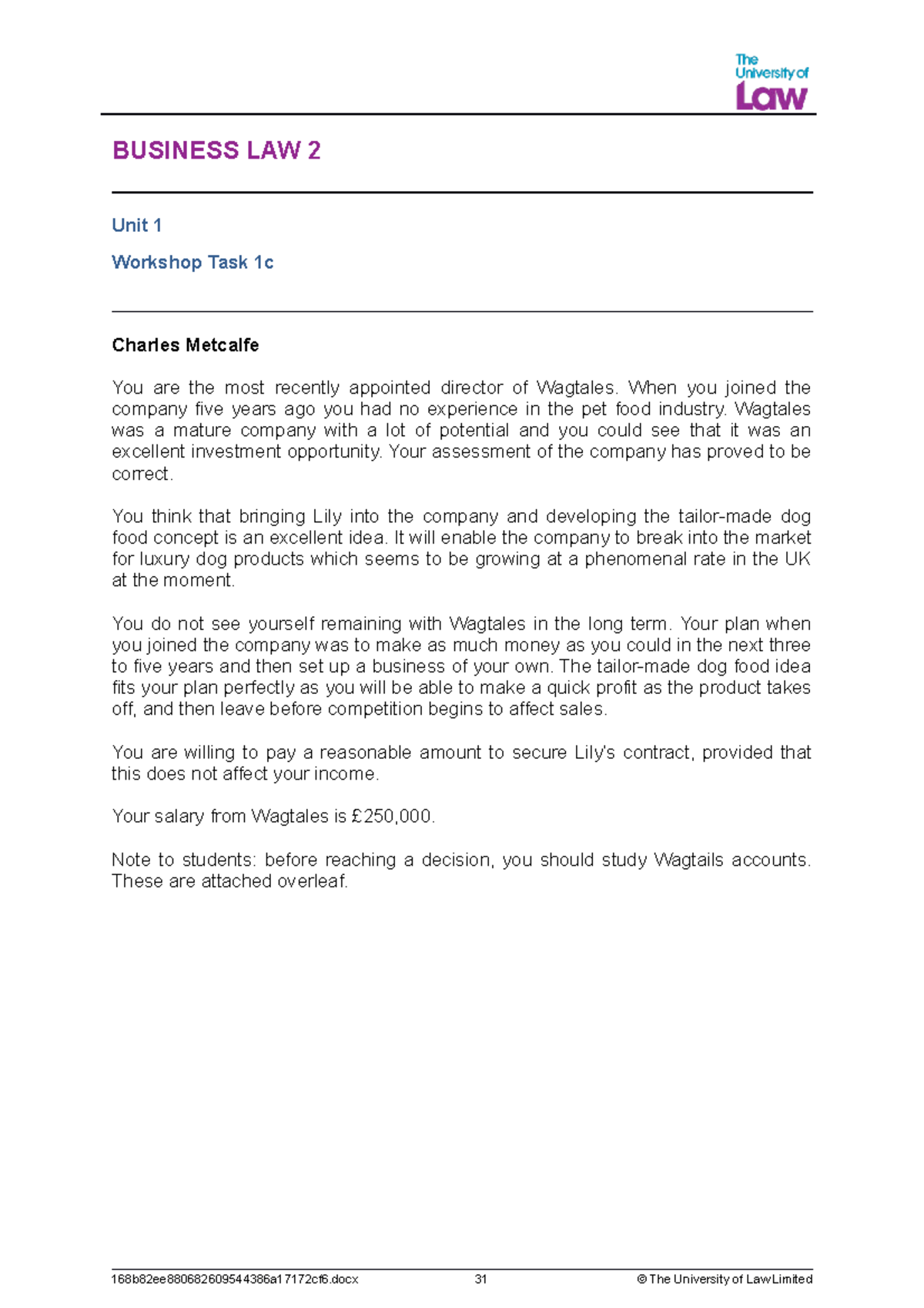2324 bus2 ws01 ce02 workshop task 01c - BUSINESS LAW 2 Unit 1 Workshop ...