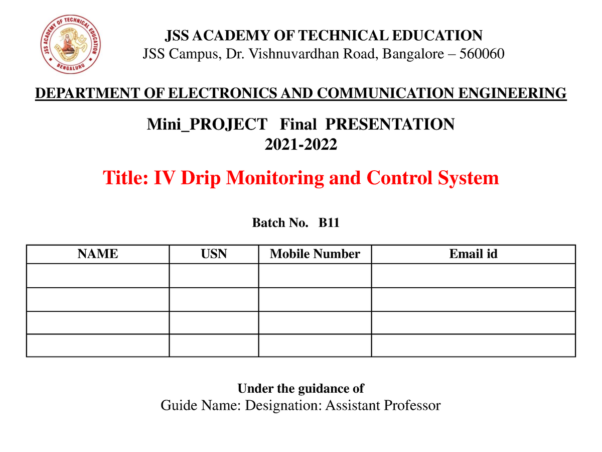 mini project ppt presentation format