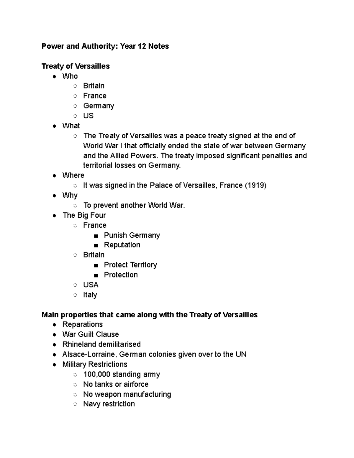 Power and Authority Year 12 Notes - Power and Authority: Year 12 Notes ...