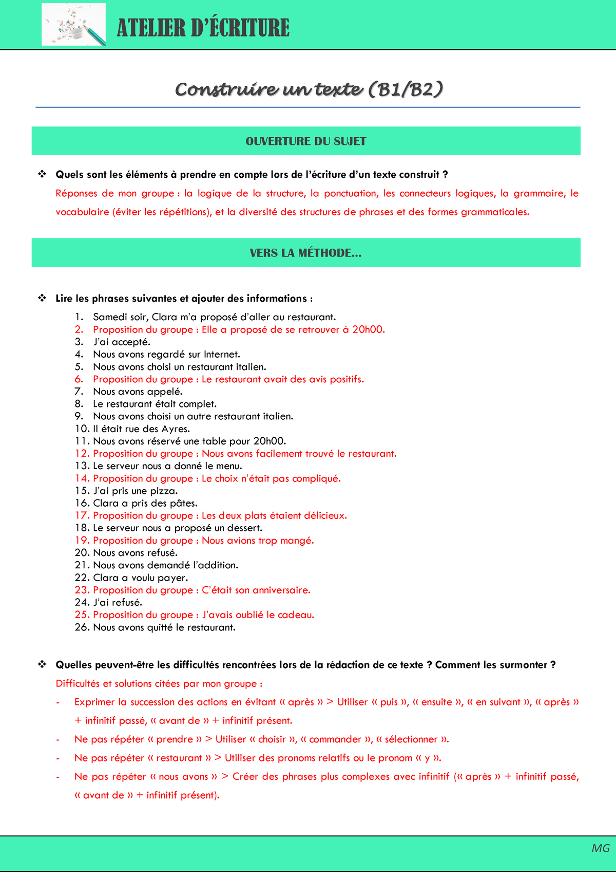 B1-b2 Construire-un-texte Corrigc 3a9 - ATELIER D’ÉCRITURE MG ...