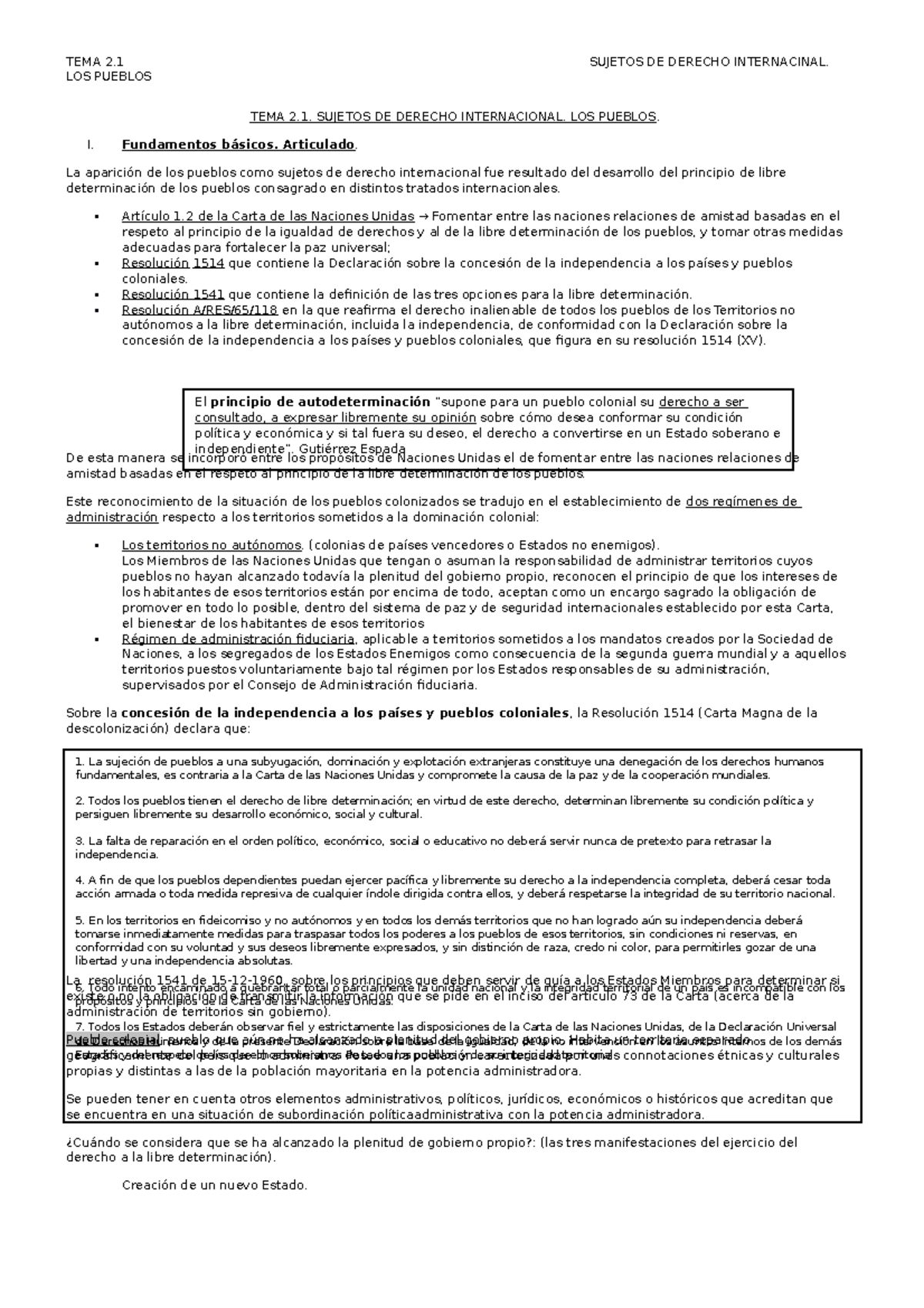 Tema 2.2 Internacional Público - TEMA 2 SUJETOS DE DERECHO INTERNACINAL ...