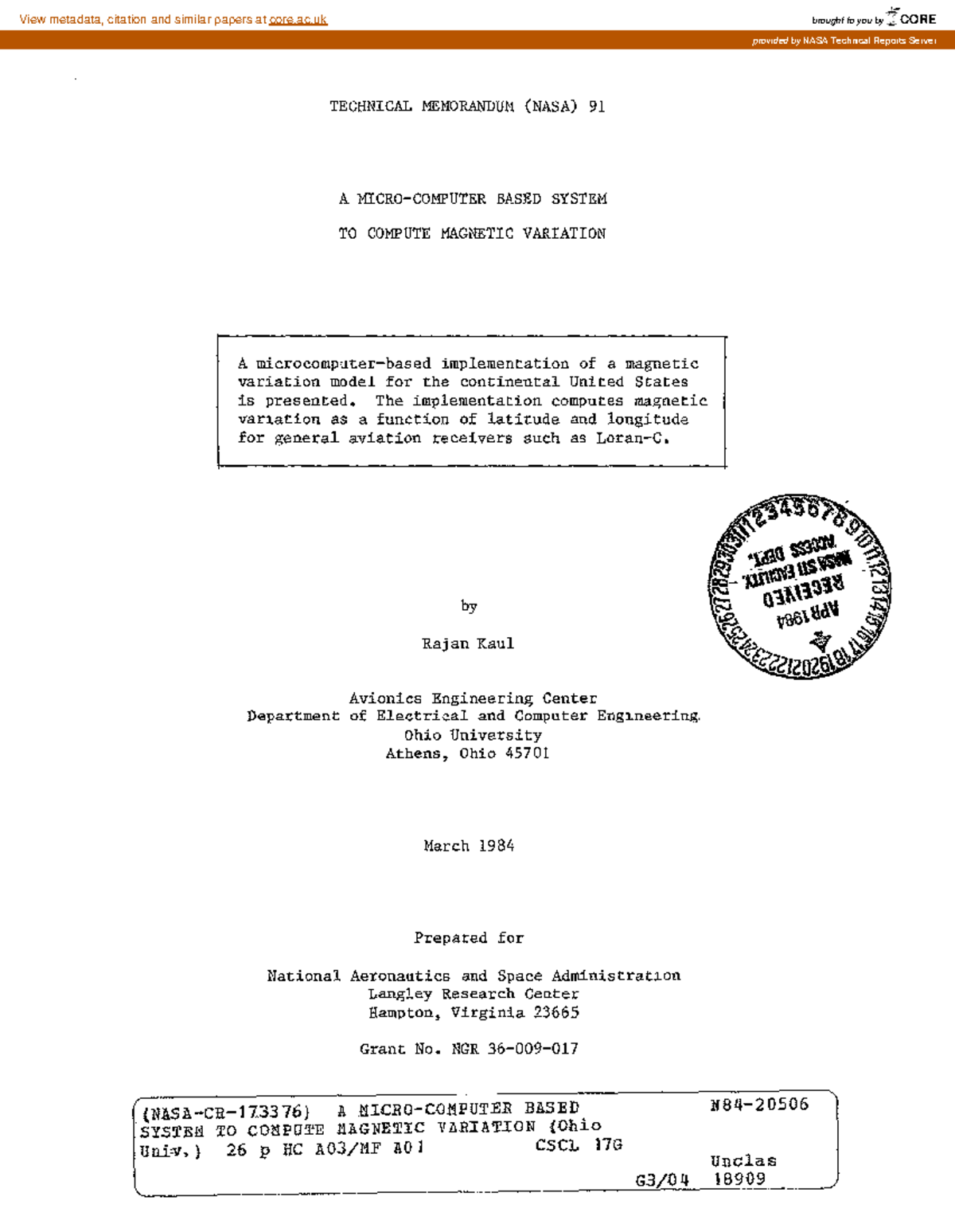 42849592-technical-memorandum-nasa-91-a-microcomputer-based-system