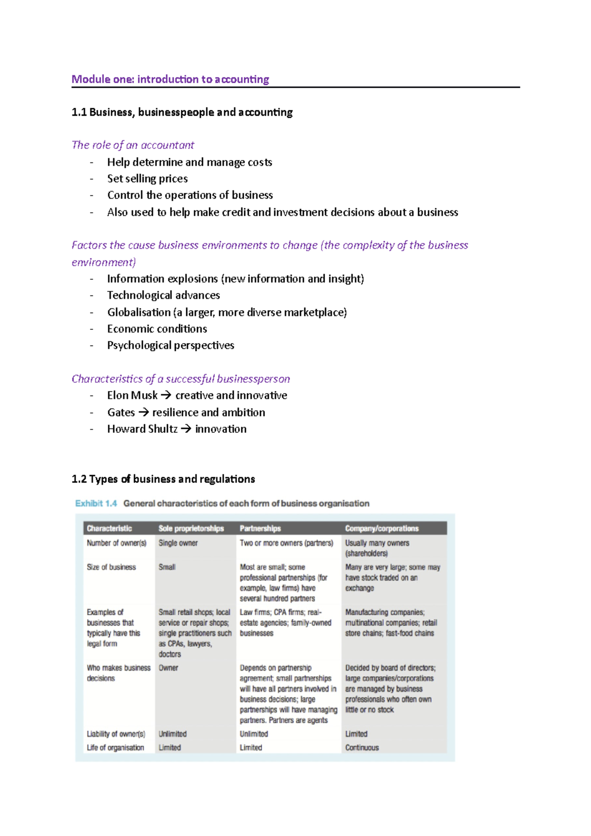 Study notes - Midsem - Module one: introduction to accounting 1 ...