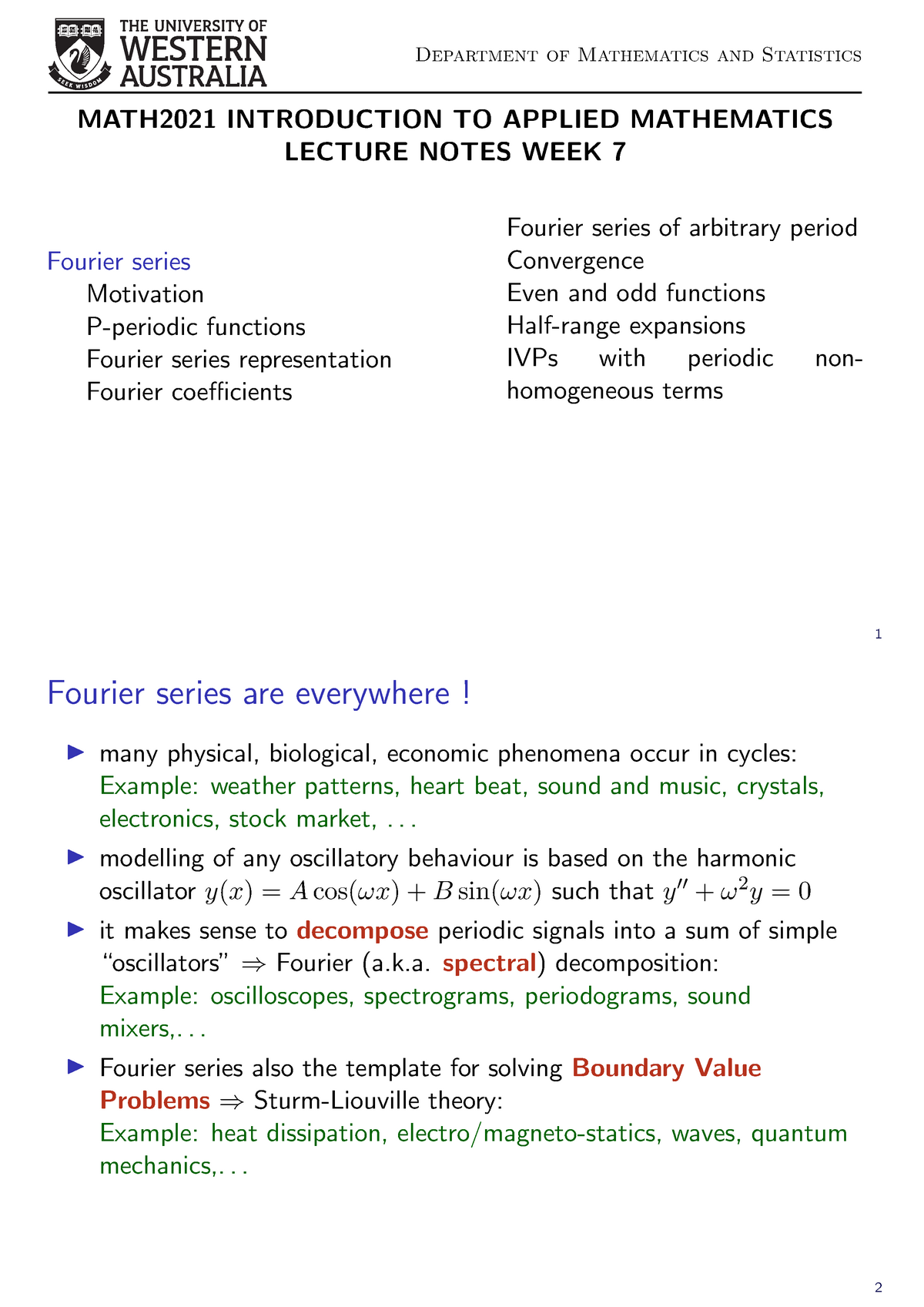 M2021 W07 Handout - Notes With Fully Answer - Department Of Mathematics ...