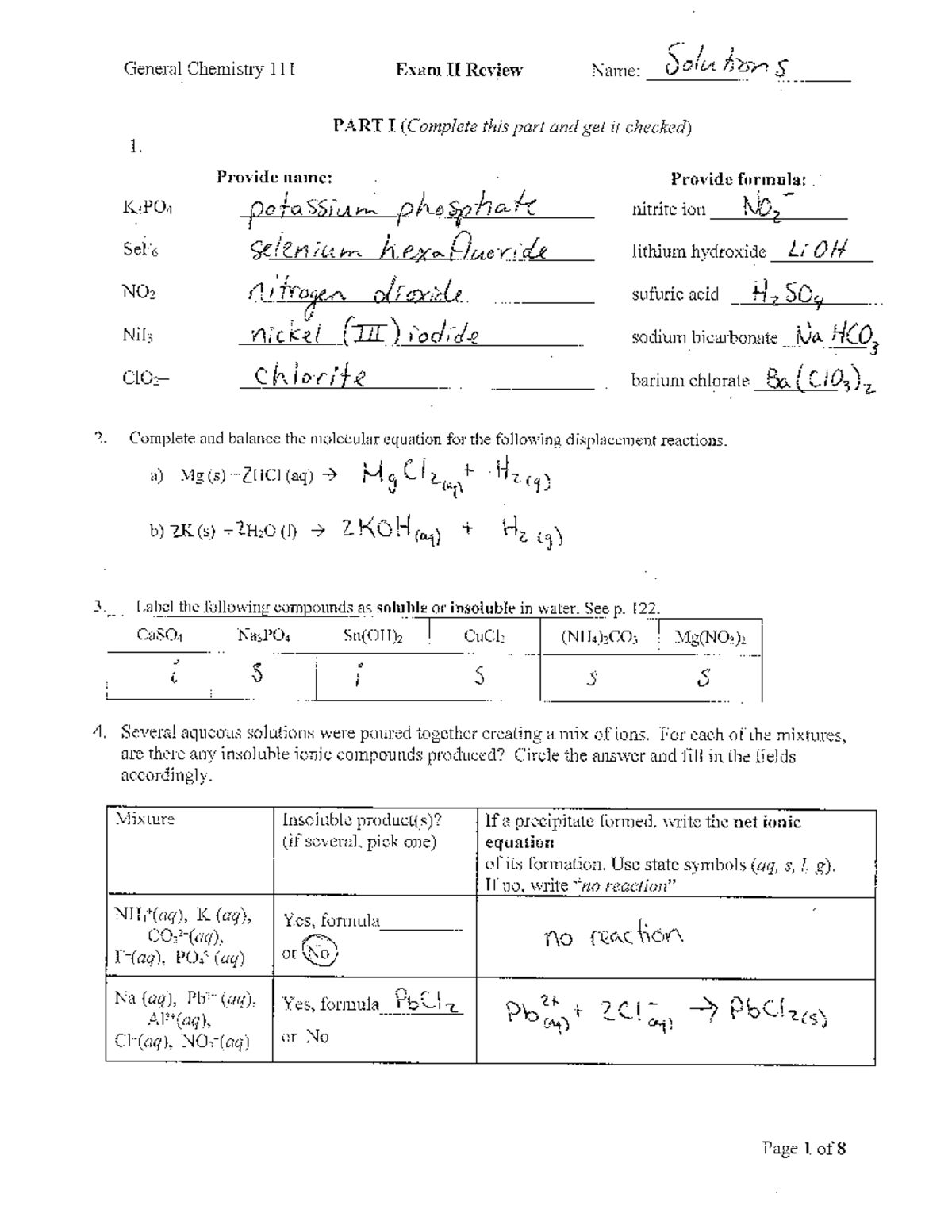 Problem Solving Session (PSS)2 for exam2-KEY - CHEM 111 - Studocu