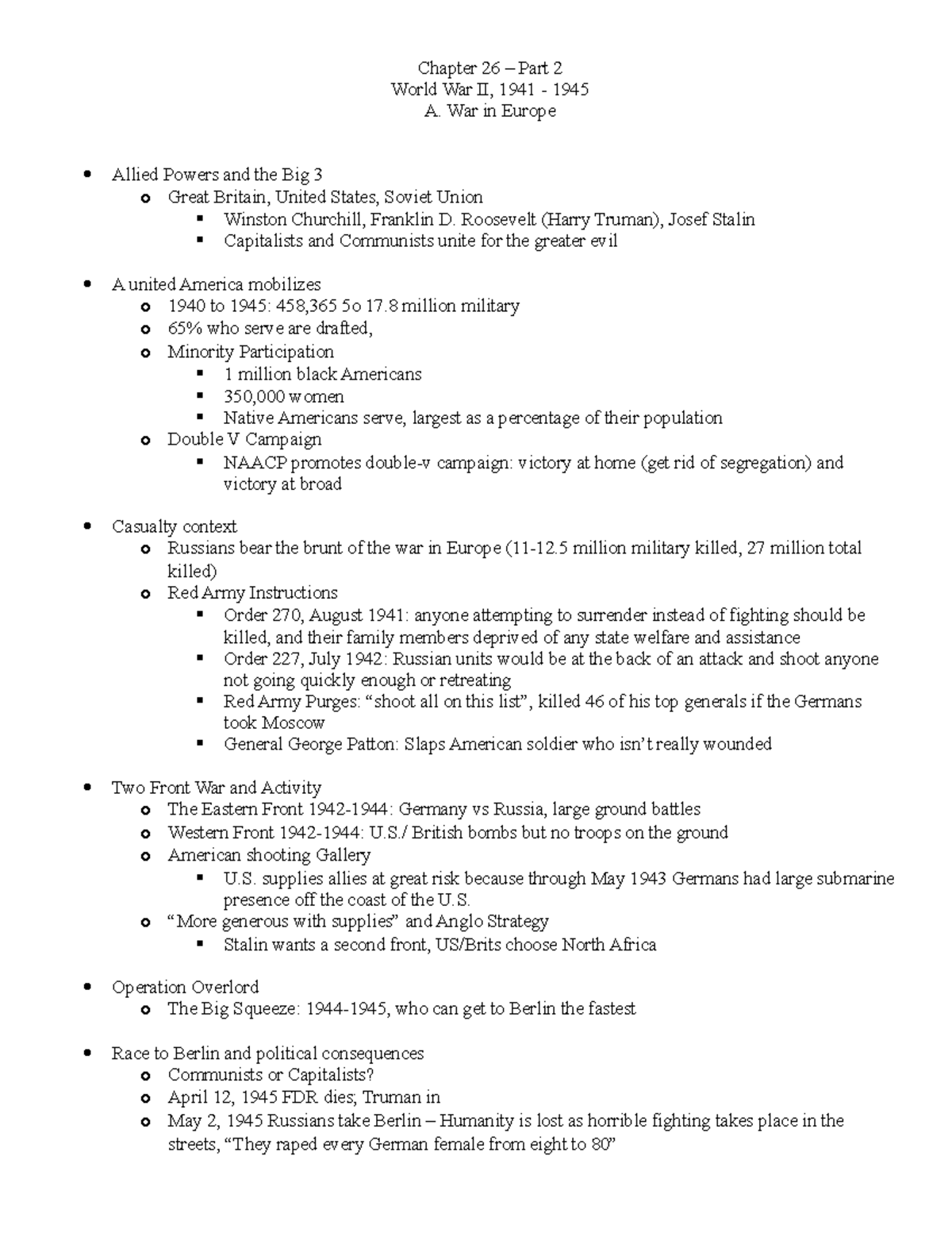 HIST Chap 26 Part 2 - Lecture Notes With Dates - Chapter 26 – Part 2 ...