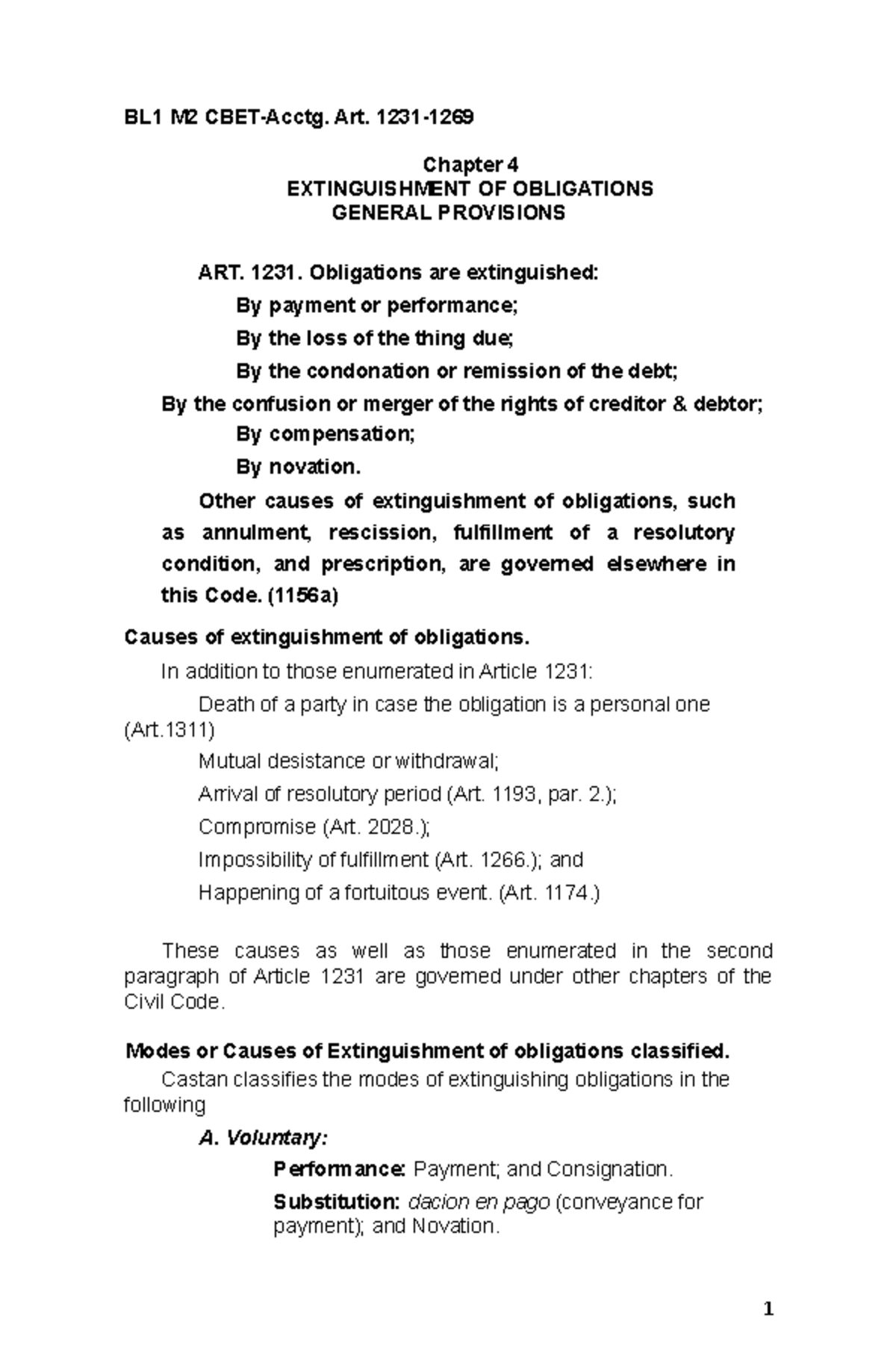 Oblicon-Notes-Chap - Oblicon Notes - BL1 M2 CBET-Acctg. Art. 1231 ...