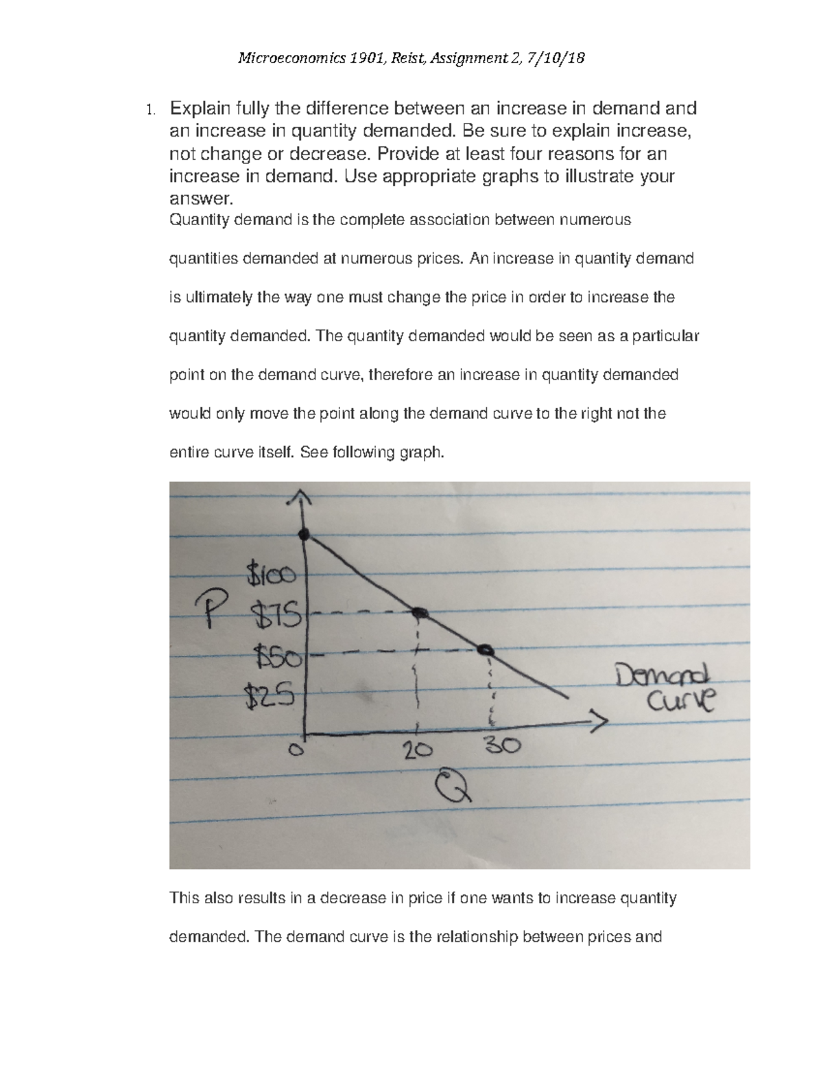 Econ1901 reist assignment 2 07 10 18 - 1. Explain fully the difference ...