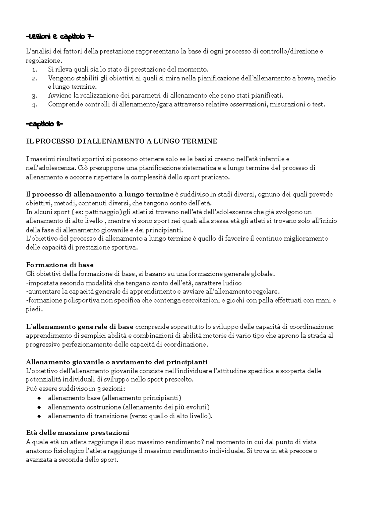 Allenamento nelle Discipline Sportive -Lezioni e capitolo 7- L’analisi ...